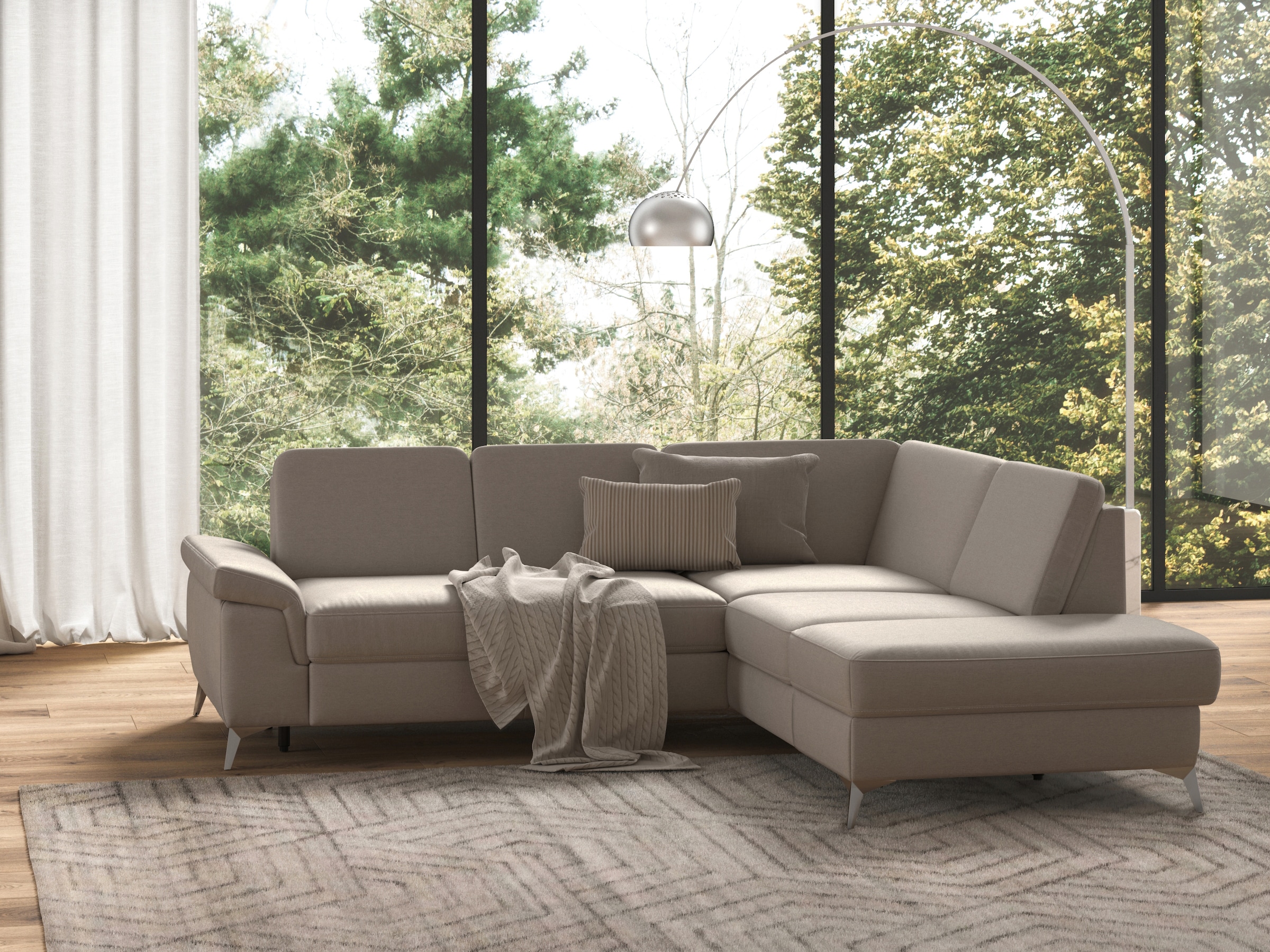 sit&more Ecksofa »Padua L-Form« inklusive Sitztiefenverstellung, Armteilfunktion und Federkern