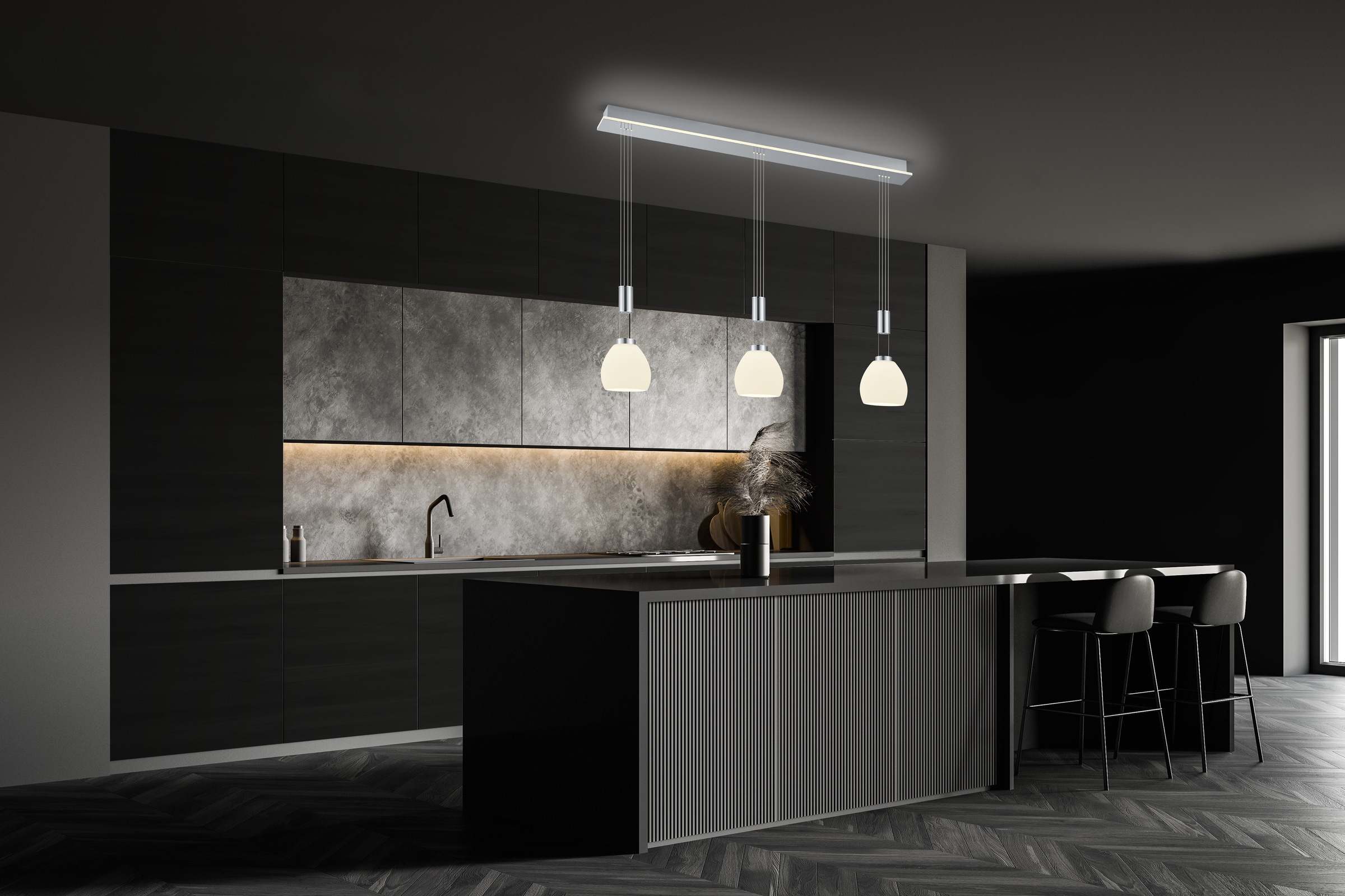 HELL höllisch gutes Licht LED Pendelleuchte »SAM« LED-Modul 1 Stk. Warmweiß B-Link Fernbedienung,  Höhenverstellbar