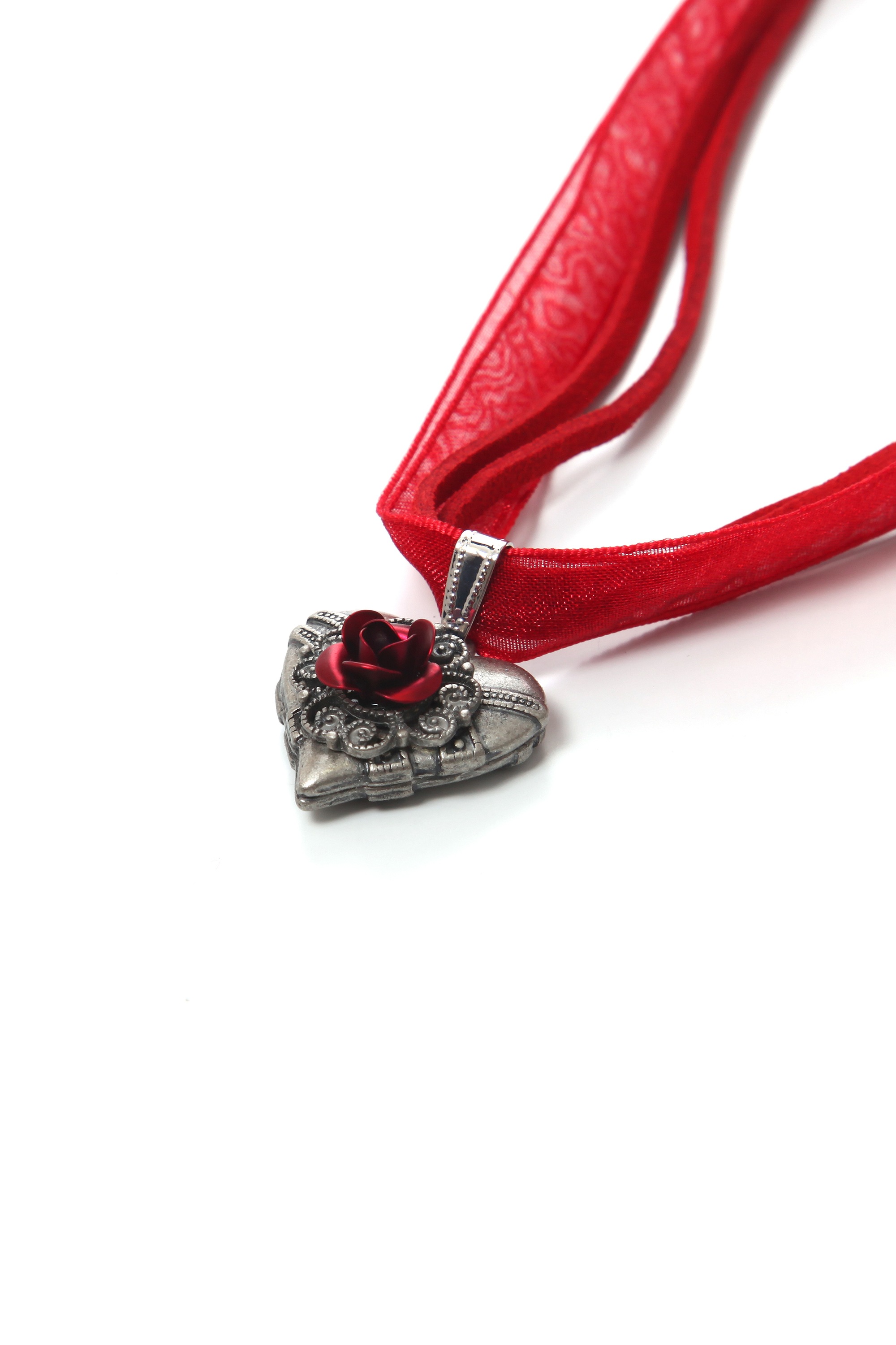 Allgäu Rebell Kette mit Anhänger »Gerda« mit Leder- und Organzaband