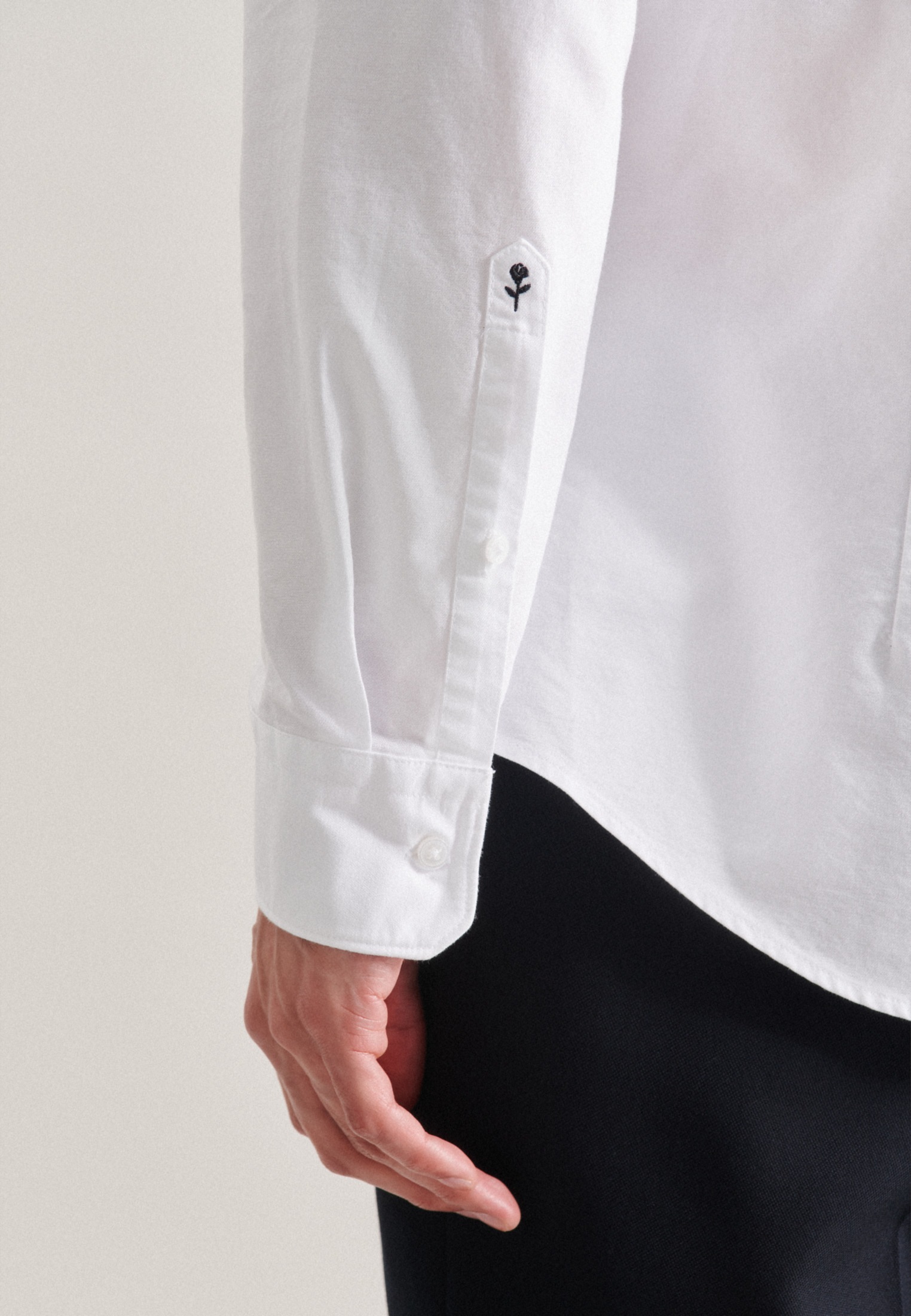 seidensticker Businesshemd »Shaped«, Shaped Langarm Button-Down-Kragen Uni