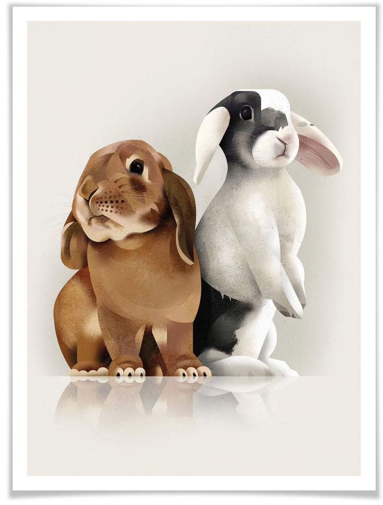 Poster »Bunny Love«, Schriftzug, (1 St.), Poster ohne Bilderrahmen