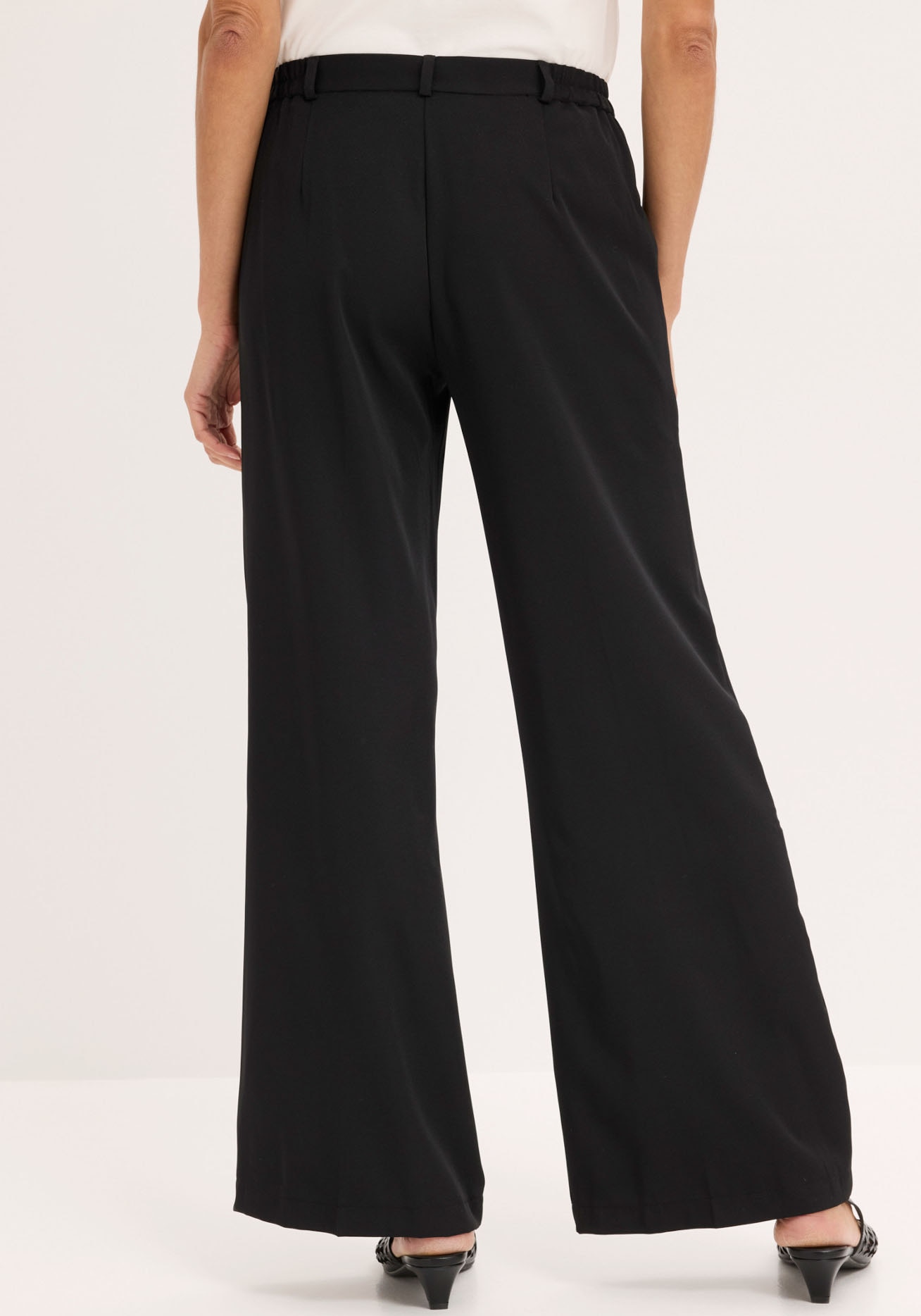 bonprix Marlene-Hose  mit weitem Bein, Bügelfalte und bequemem Bund