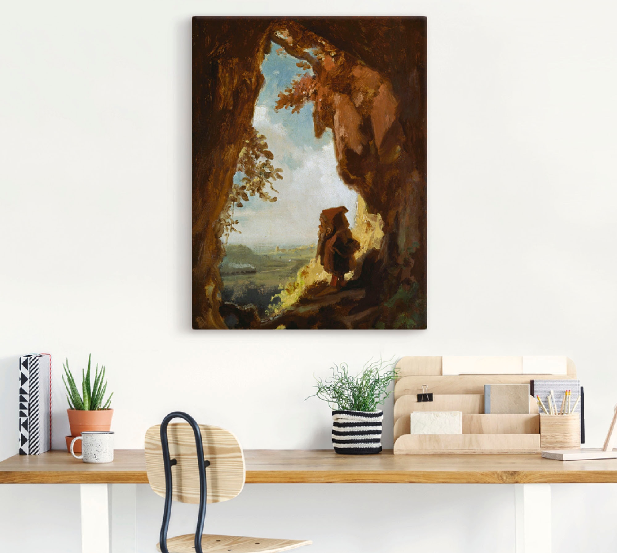 Artland Wandbild »Gnom, Höhle die erste Eisenbahn«, Höhlen, (1 St.), als Leinwandbild, Poster in verschied. Größen