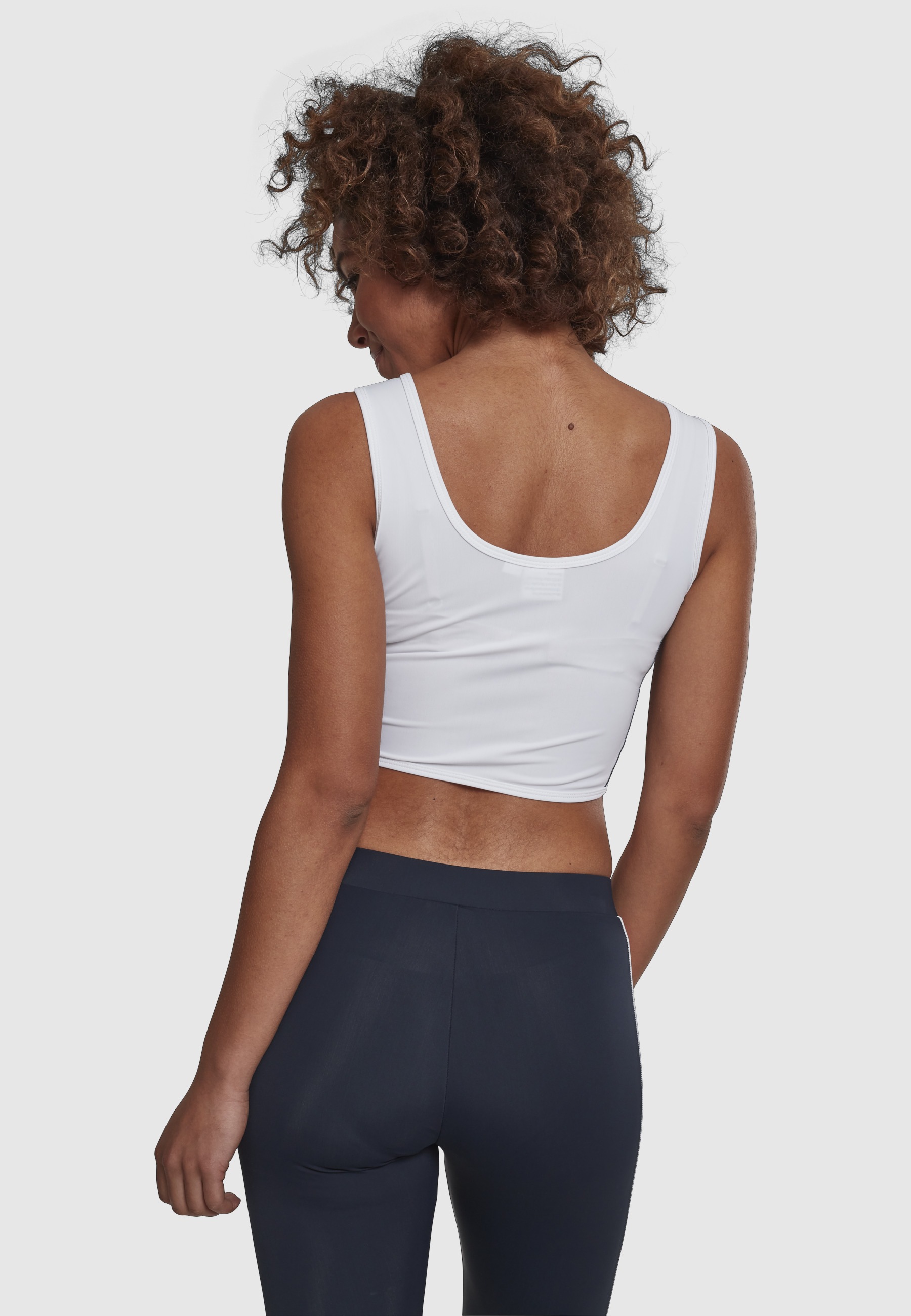 URBAN CLASSICS Tanktop »Urban Classics Damen Ladies Side Stripe Cropped Zip Top« 1 Stk.