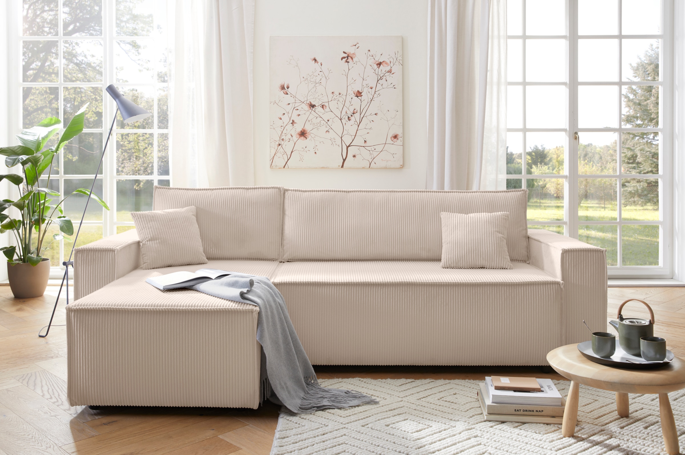 OTTO home Ecksofa "CASSI, 241cm, L-Form, Schlafsofa, Bettkasten, Boxspringf günstig online kaufen