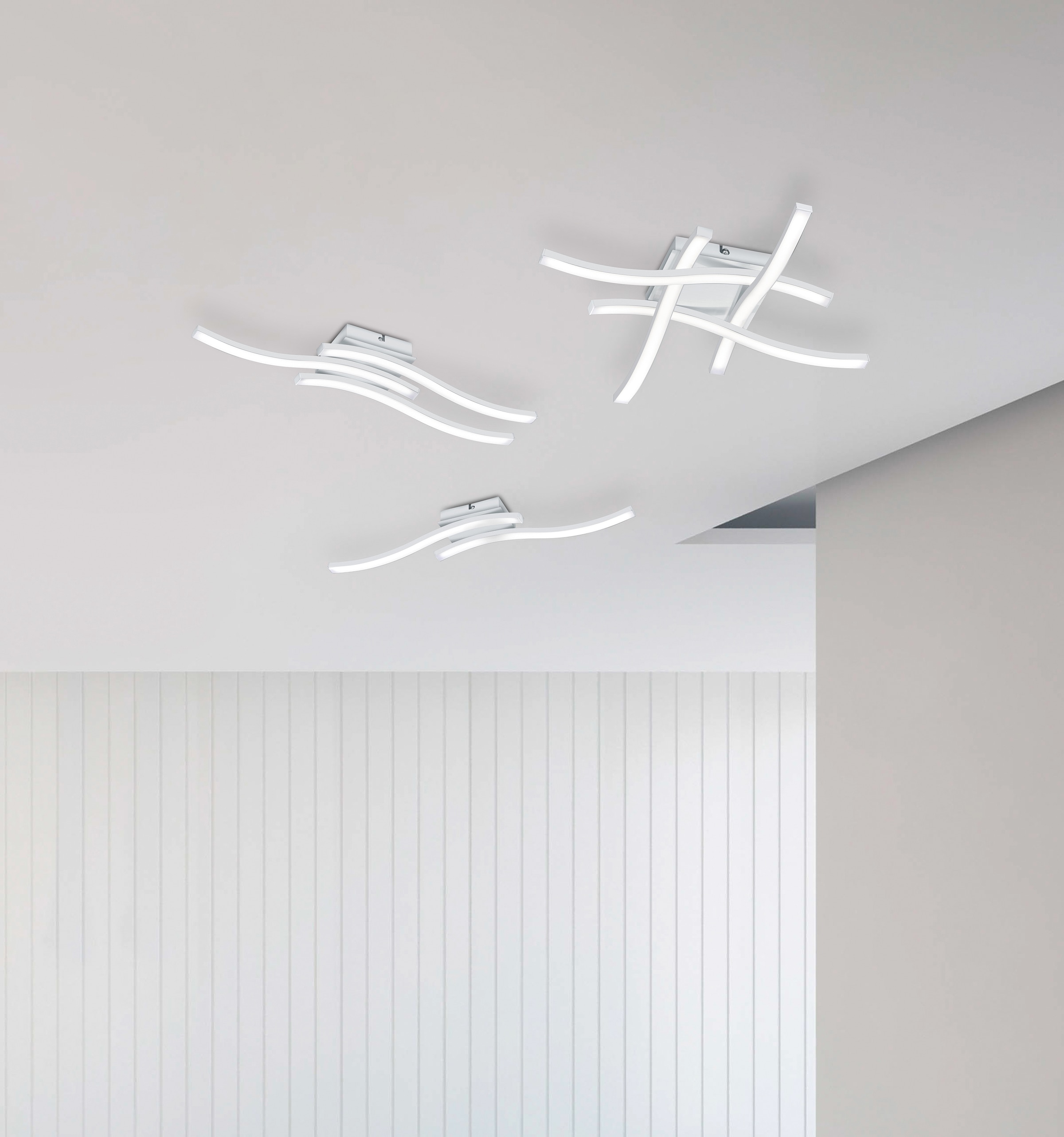 REALITY Leuchten LED Deckenleuchte »Route« LED-Modul 1 Stk. Warmweiß moderne Deckenlampe 4-flammig, LEDs mit 4x 500 Lumen