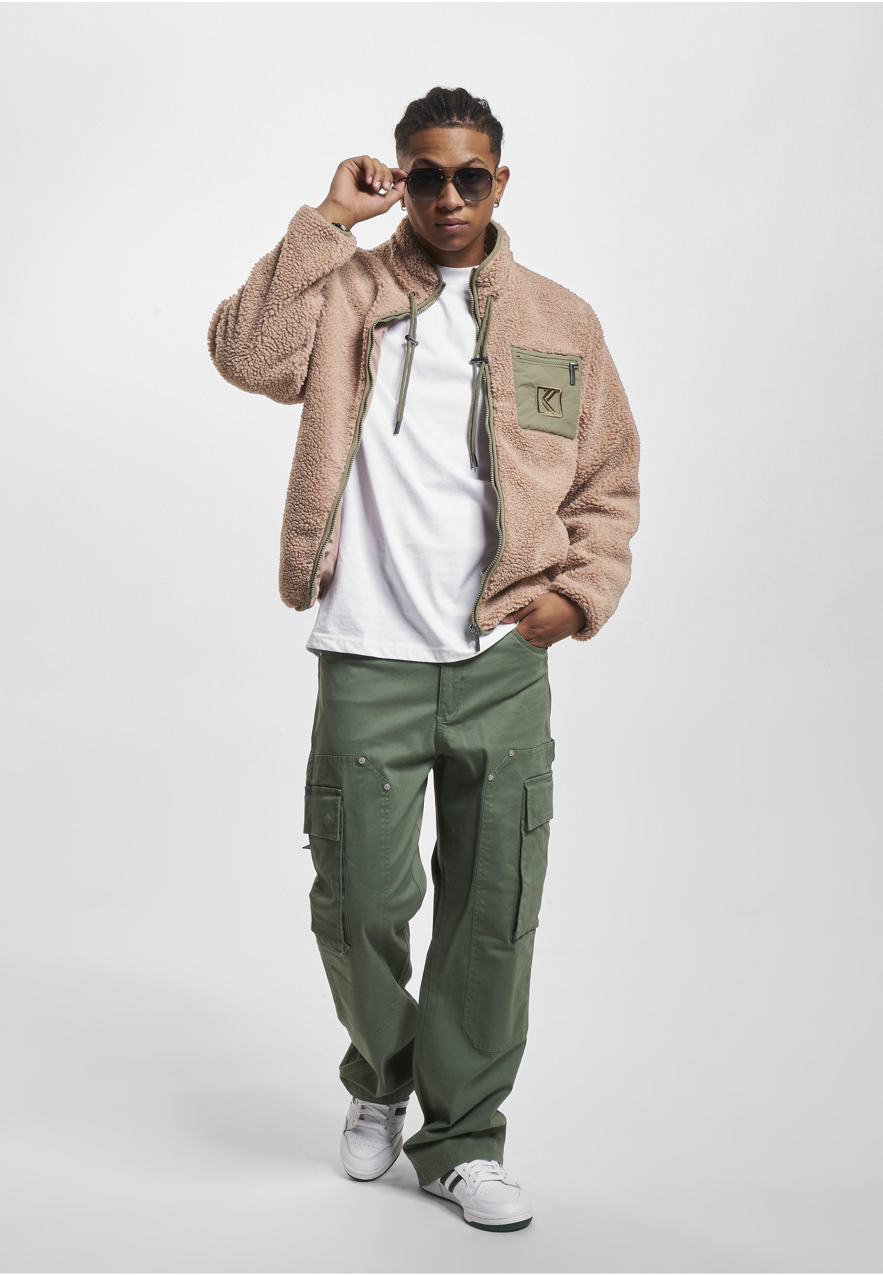 Karl Kani Winterjacke »Karl Kani Herren KM234-007-1 KK OG Teddy Trackjacket« 1 Stk. tlg. ohne Kapuze