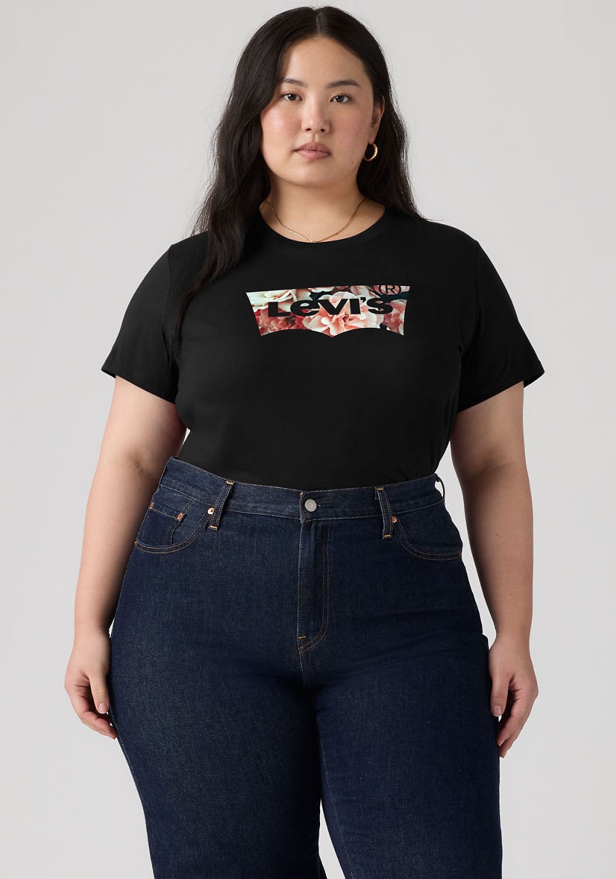 Levis Plus T-Shirt "PL PERFECT TEE" Florales Batwing-Logo günstig online kaufen