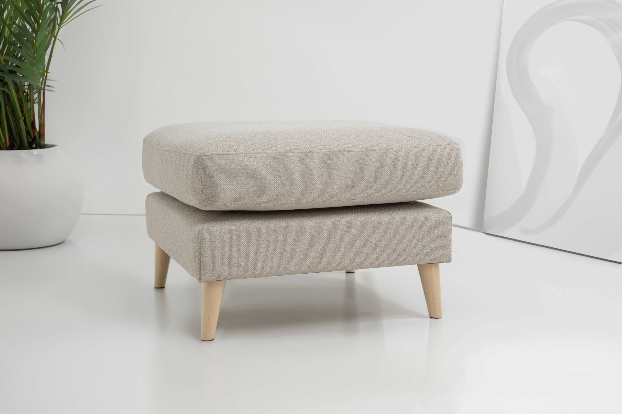 Home affaire Polsterhocker "MARSEILLE" Massivholzbeine Eiche, Landhausstil, günstig online kaufen