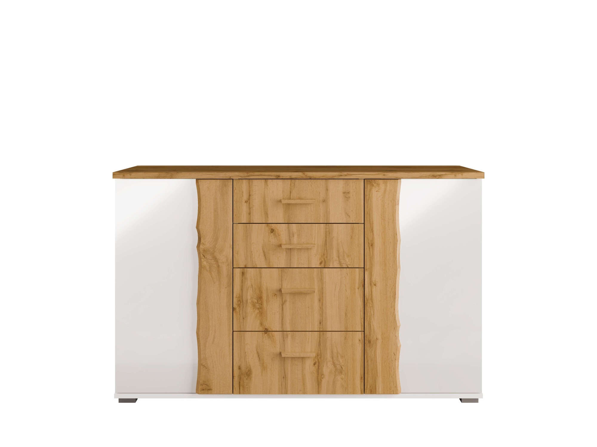 Thumbnail - Home affaire Kommode "Kommode Fabella mit 4 Schubladen, 2 Einlegeböden, BxHxT 130x82x45 cm", mit viel Stauraum, 2 Drehtü...