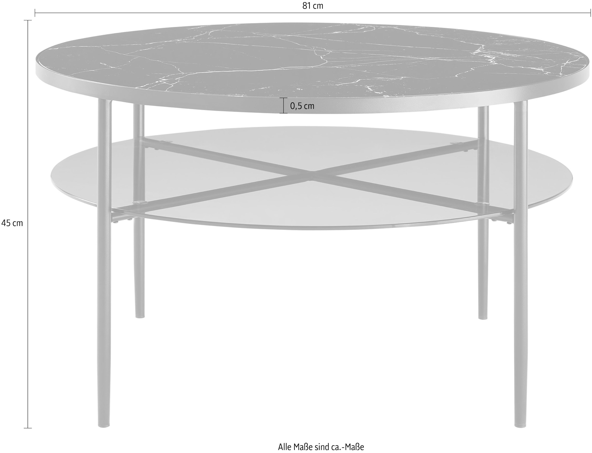 SalesFever Couchtisch, (1 St.), Tischplatte in Marmoroptik