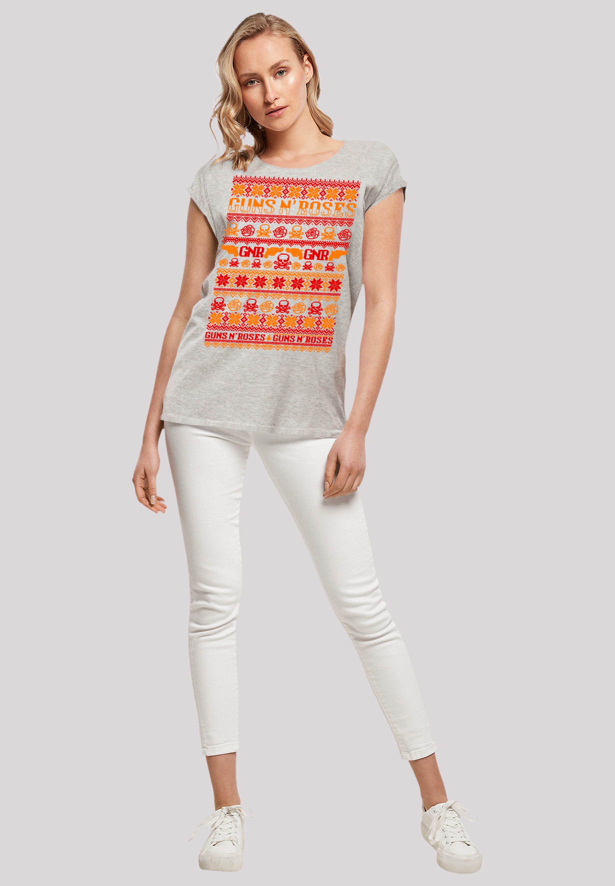 F4NT4STIC T-Shirt »Guns And Roses Christmas« Premium Qualität