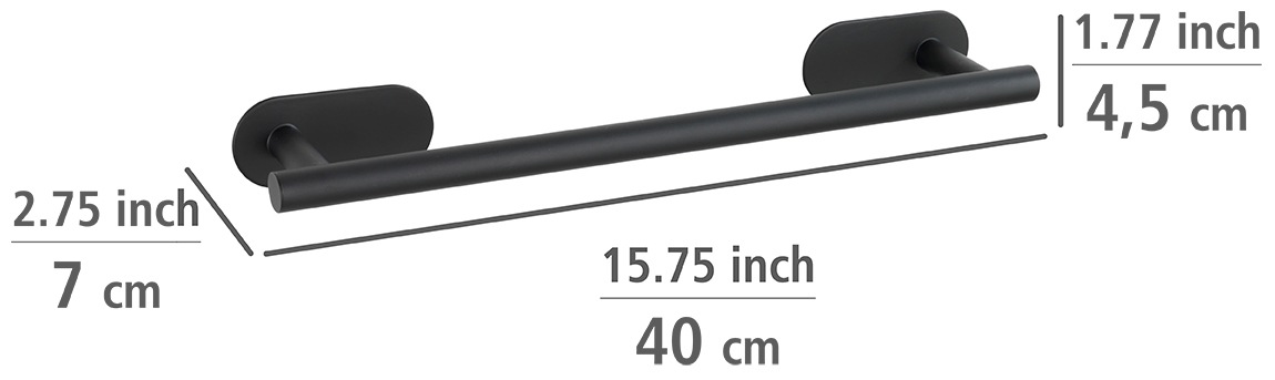 WENKO Handtuchhalter »Orea Black«, BxTxH: 40x7x4,5 cm, befestigen ohne bohren