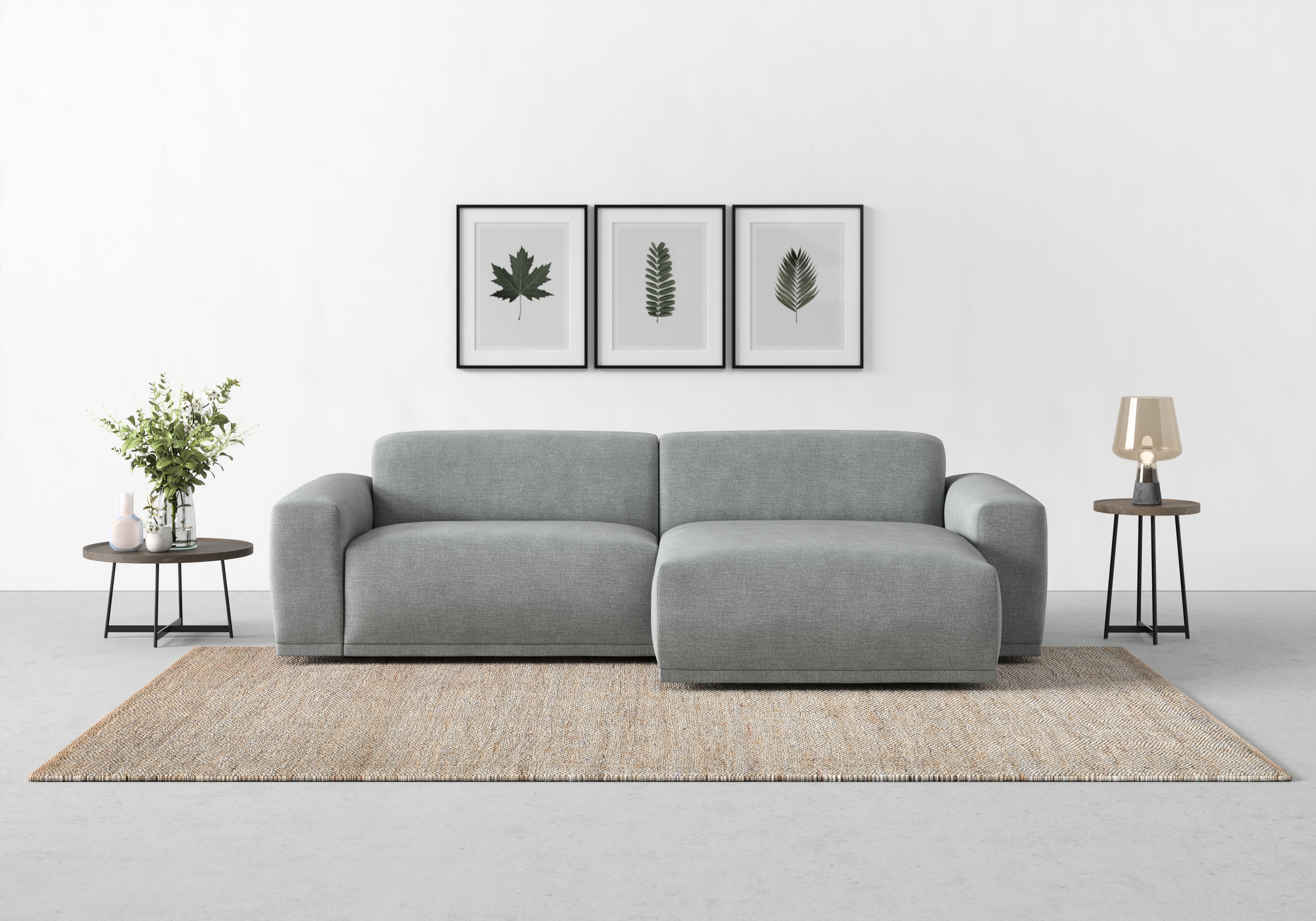 TRENDMANUFAKTUR Ecksofa "Braga, mit hochwertigem Kaltschaum, L-Form, Japandi-Design" modernes Sofa, Couch mit hohem Sitzkomfort, 255/72/160 cm (B/H/T)