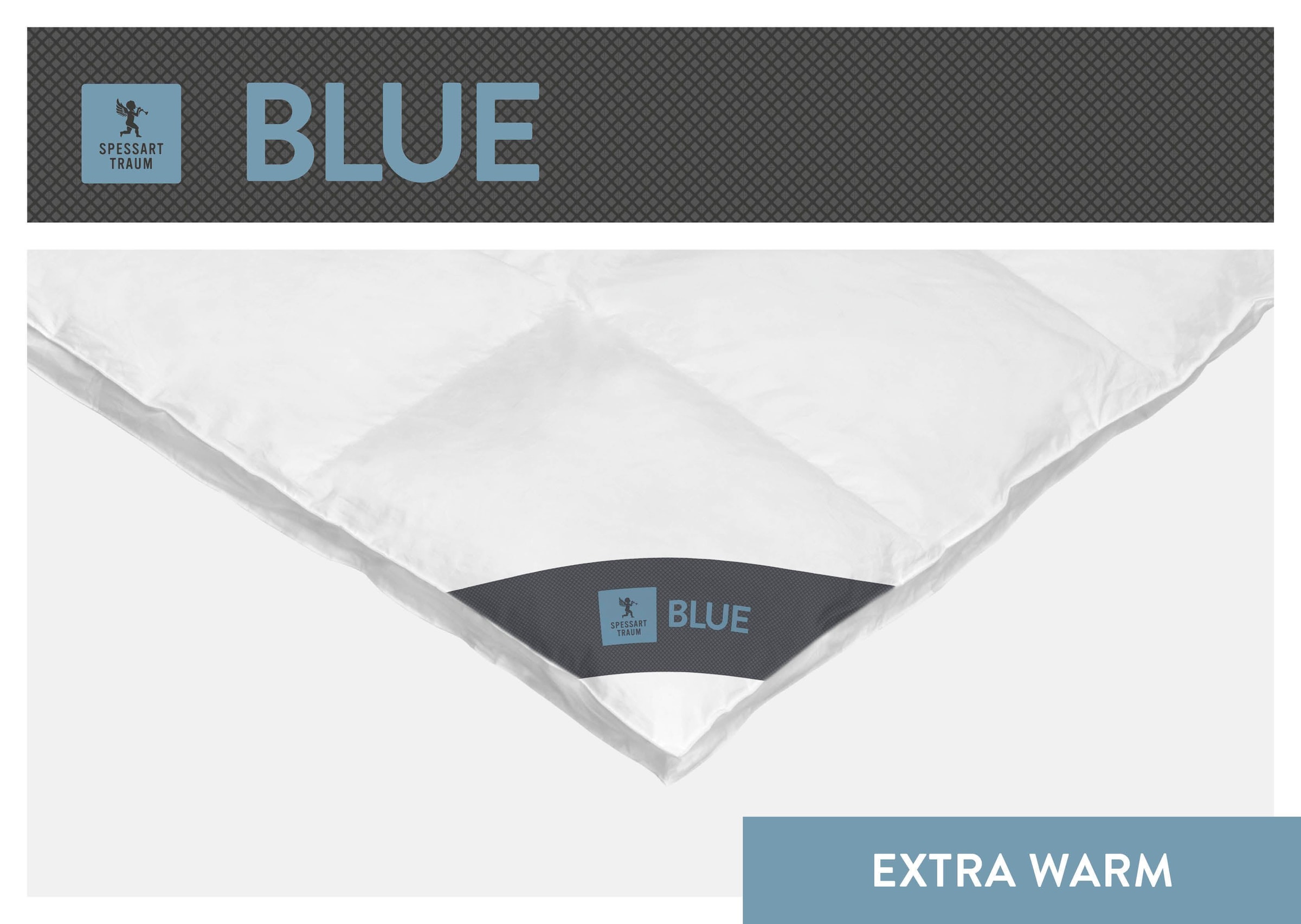 SPESSARTTRAUM Daunenbettdecke »Blue«, extrawarm, Füllung 60% Daunen, 40% Federn, Bezug 100% Baumwolle, (1 St.), hergestellt in Deutschland, allergikerfreundlich