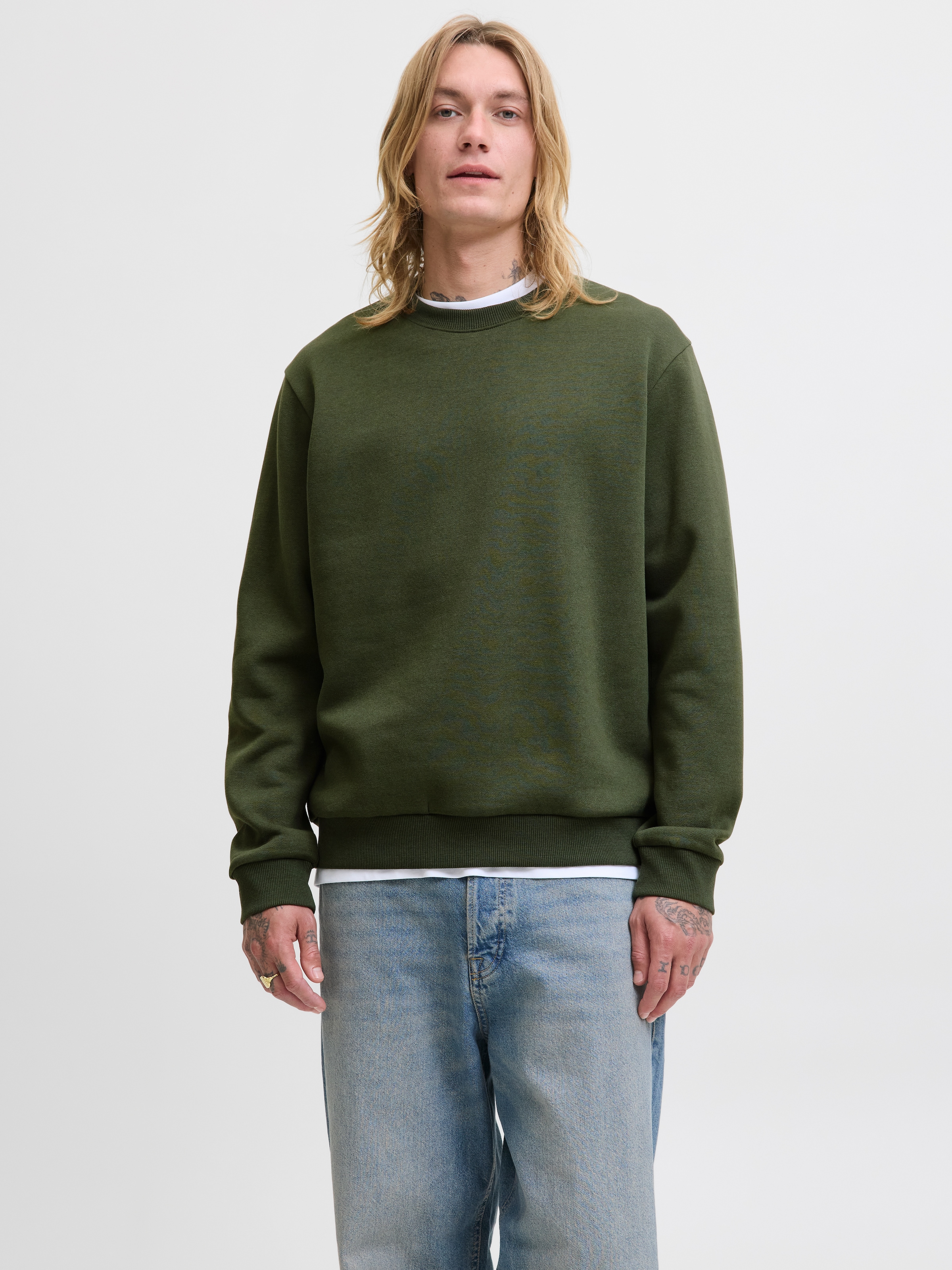 Jack & Jones Sweatshirt "JJEBRADLEY SWEAT CREW NOOS", mit Rippbündchen günstig online kaufen