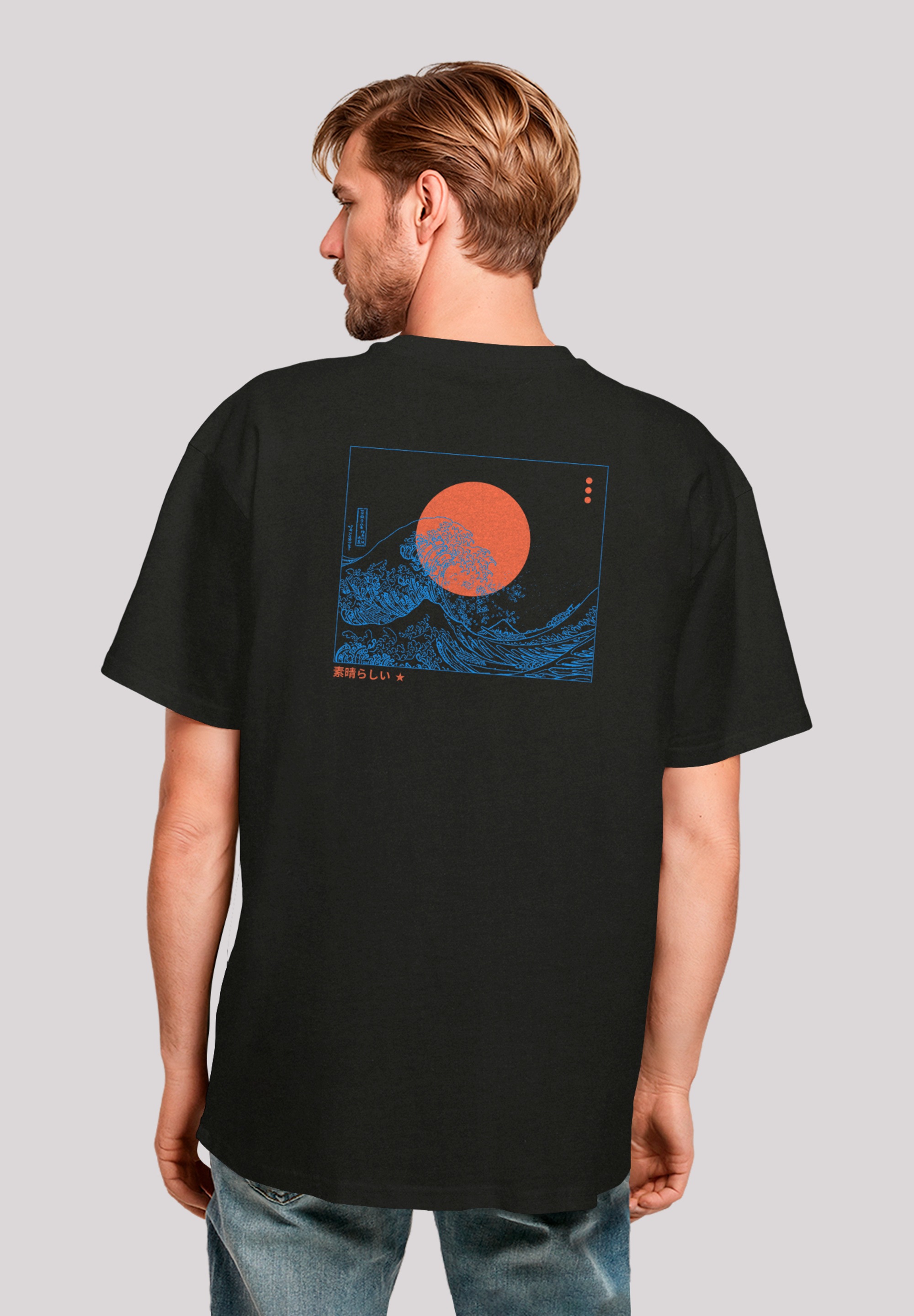 F4NT4STIC T-Shirt »Kanagawa Welle Blue«, Premium Qualität