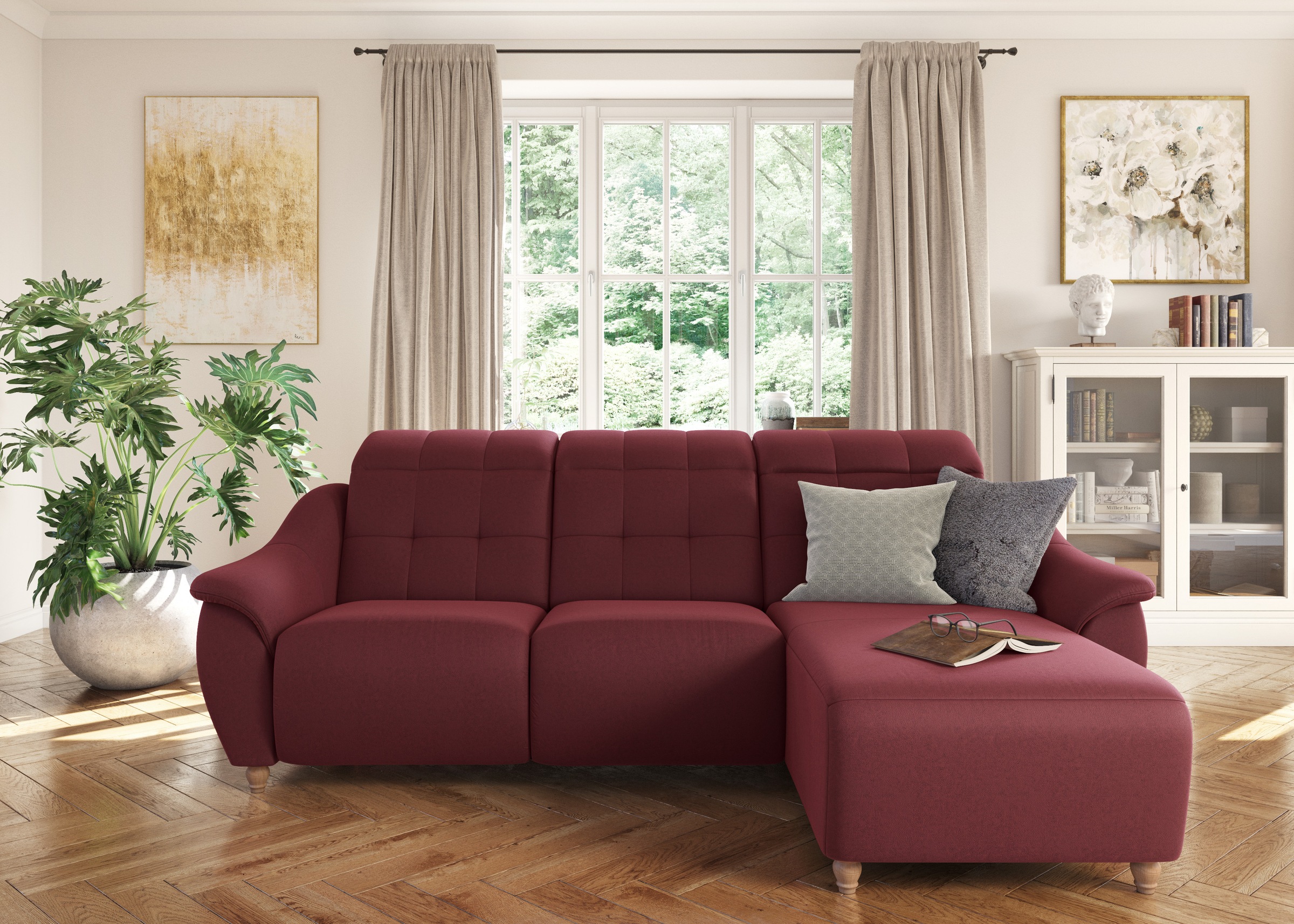 Home affaire Ecksofa "Boston L-Form" Kopfteilverstellung an jeder Sitzfläche, wahlweise Relaxfunktion