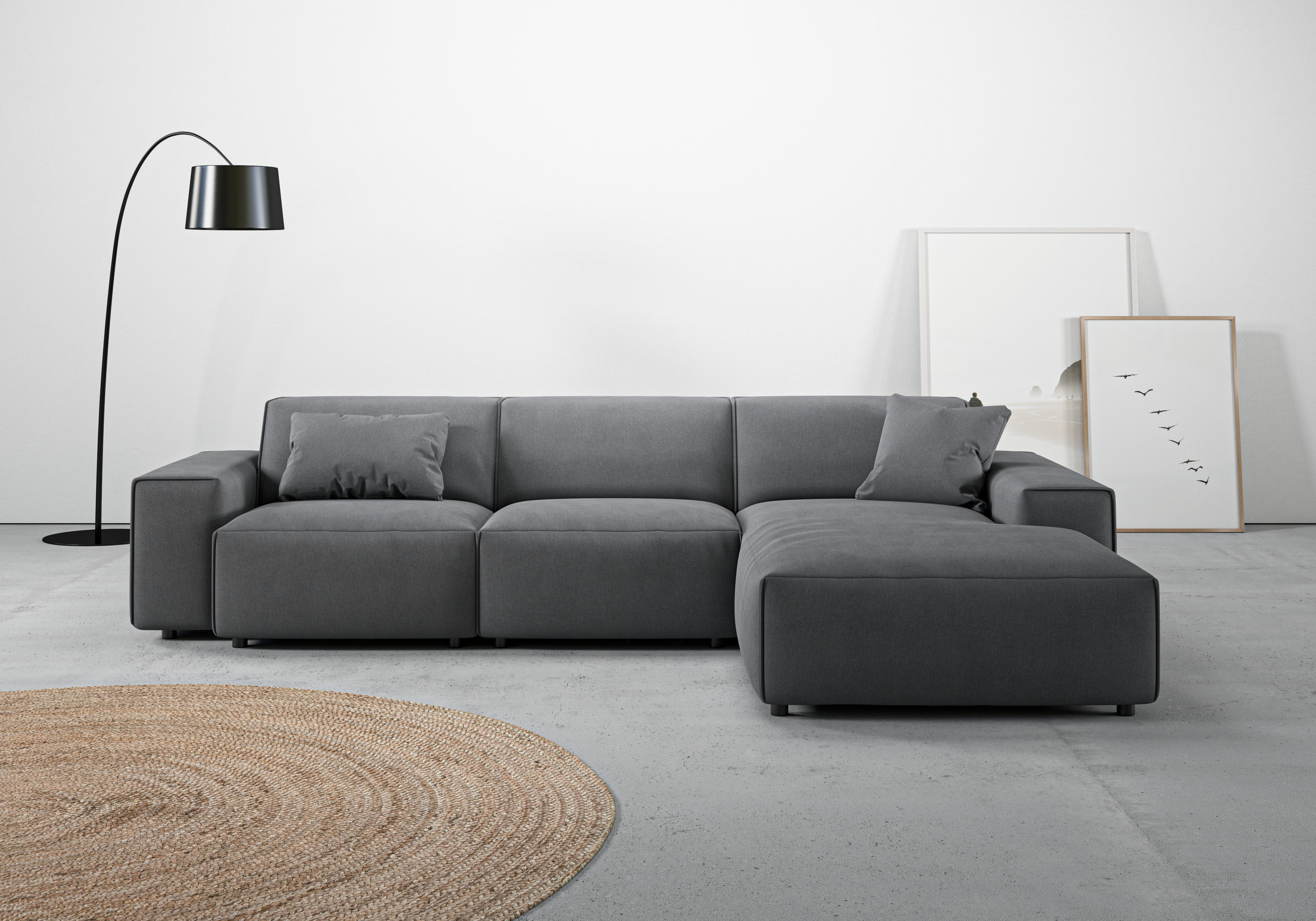 Home affaire Ecksofa "Glimminge auch in Breitcord, Feincord, Bouclé + Easy care-Bezug" L-Form, Breite 294, Zierkissen