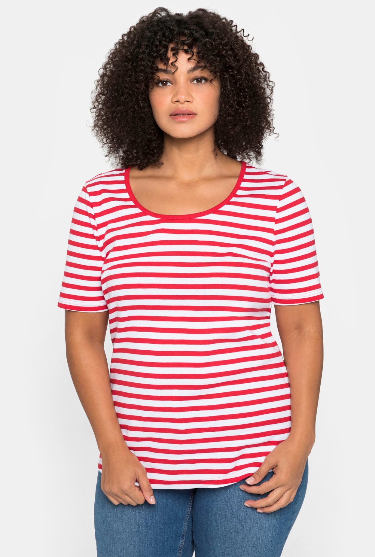 Sheego Kurzarmshirt "T-Shirt", (1 tlg.) günstig online kaufen