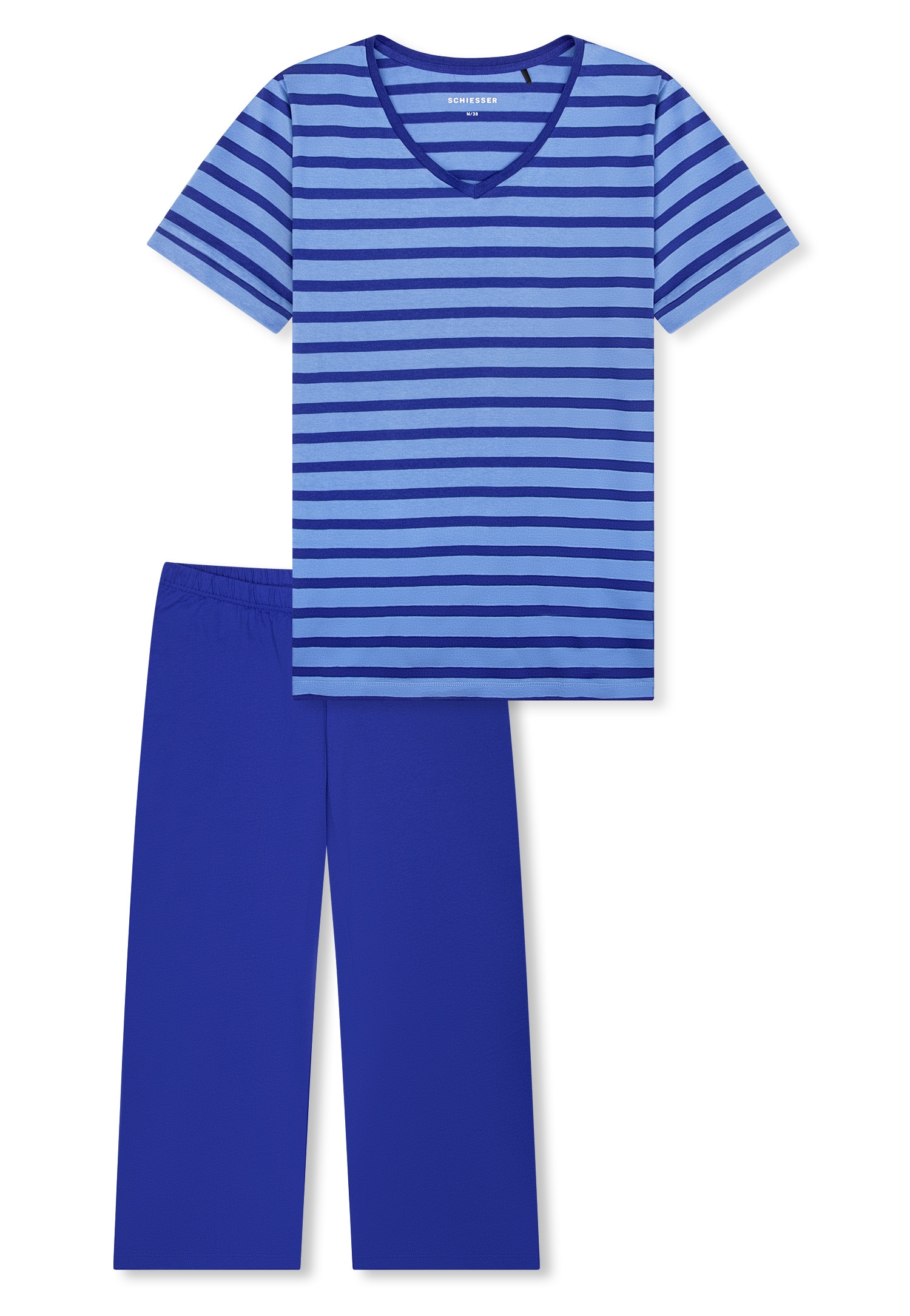 Schiesser Schlafanzug »Casual Essentials« 2tlg.,  mit modisch umgeschlagenen Ärmeln