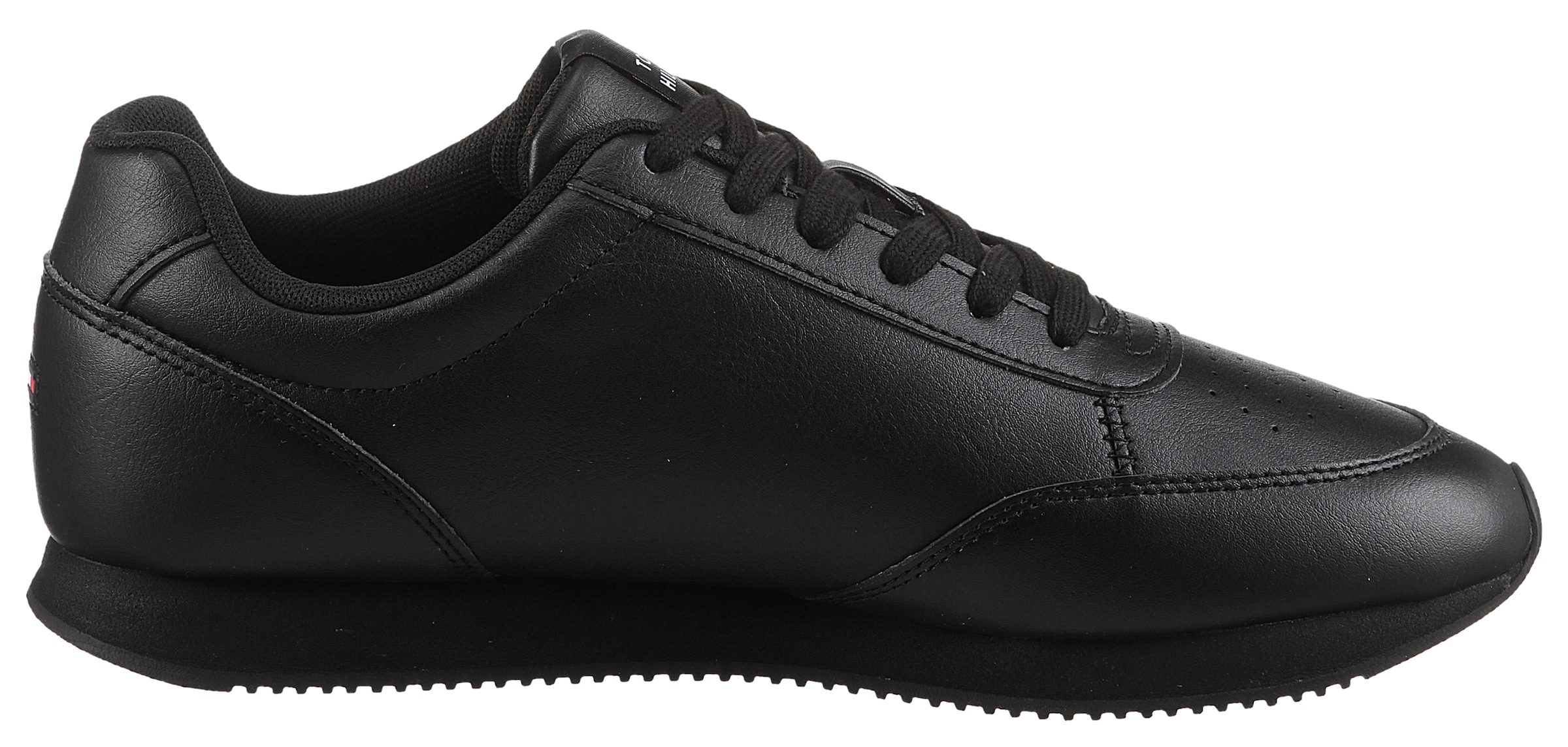 Tommy Hilfiger Sneaker »LO RUNNER PU MIX«, Freizeitschuh, Halbschuh, Schnürschuh mit gepolstertem Schaftrand