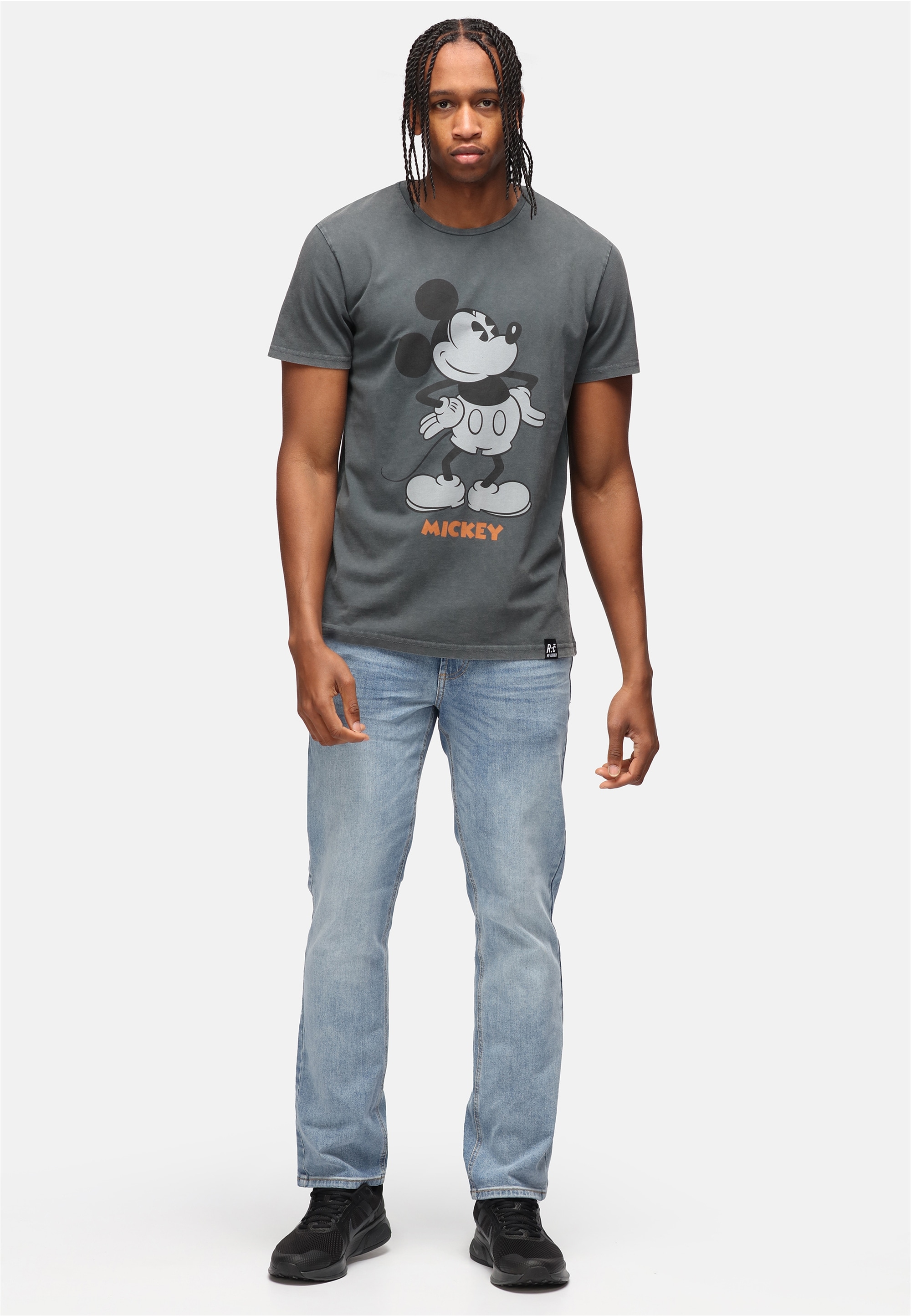 Recovered T-Shirt »Disney Mickey Mouse Vintage Hand On Hips Washed«, (1 tlg.), im angesagten Vintage-Stil