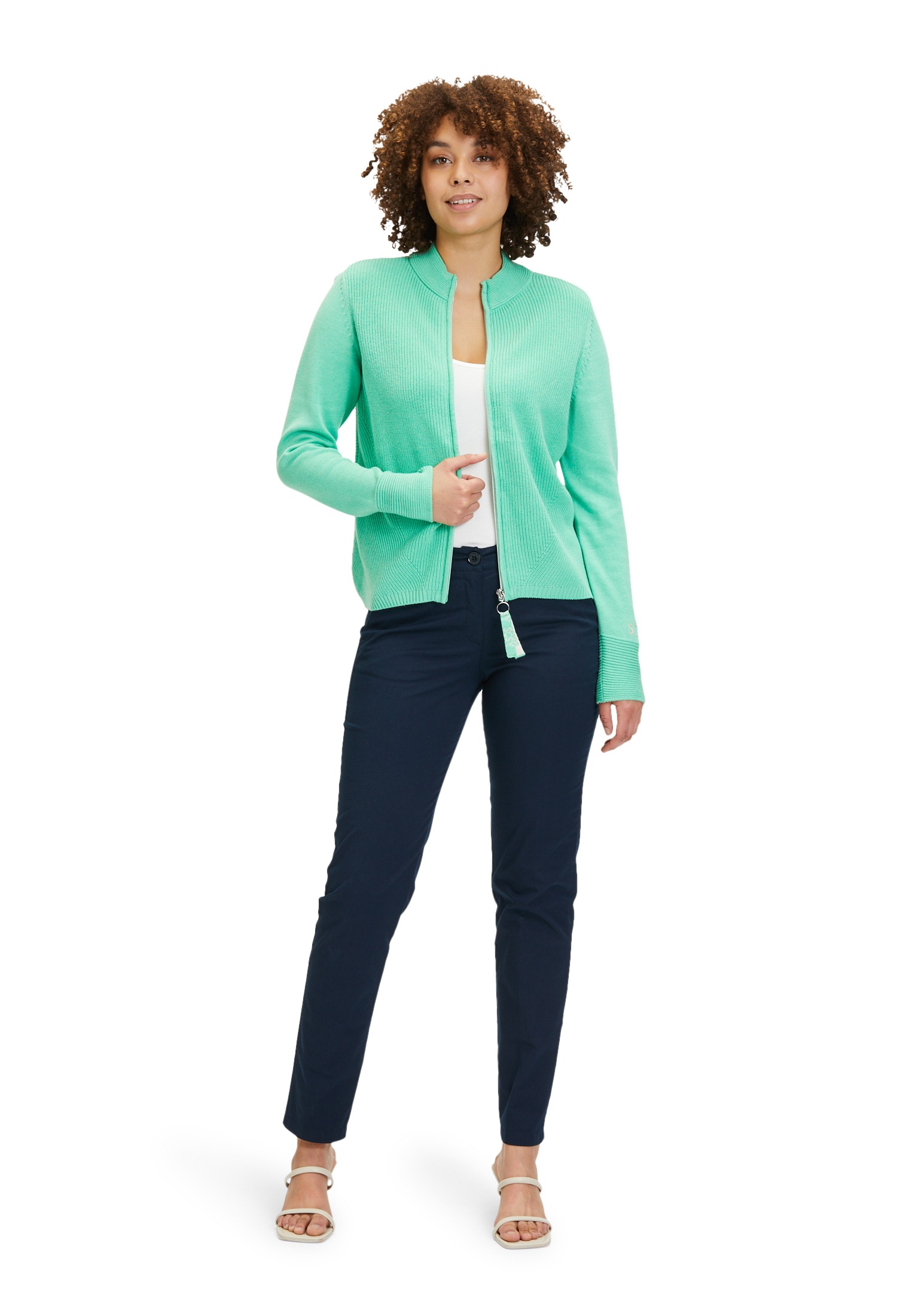 Betty Barclay Strickjacke »Betty Barclay Strick-Cardigan mit Strickdetails«, Reißverschluss