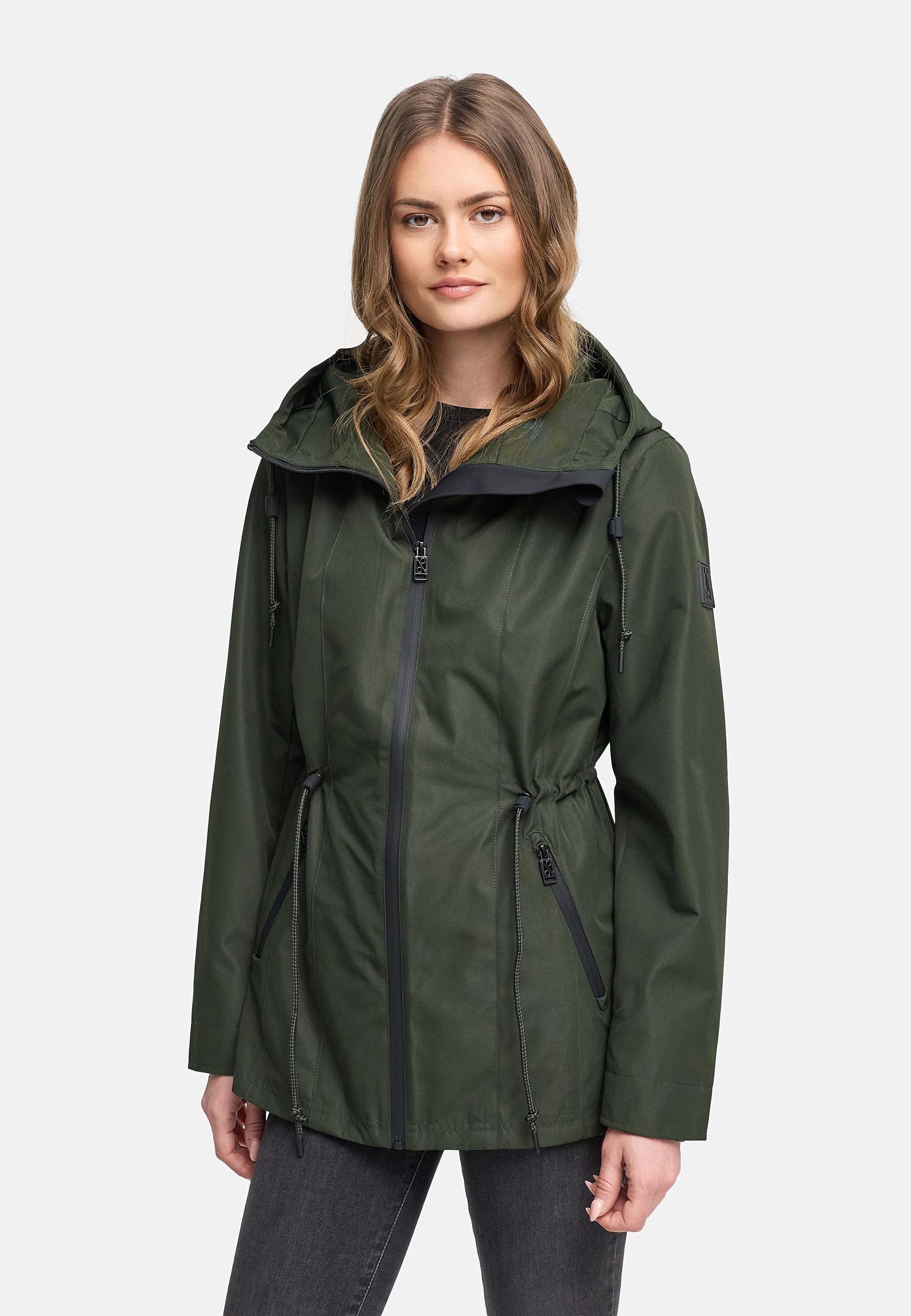 Navahoo Outdoorjacke »Blumentanz 14« mit Kapuze Übergangsjacke mit wasserdichtem Verschluss