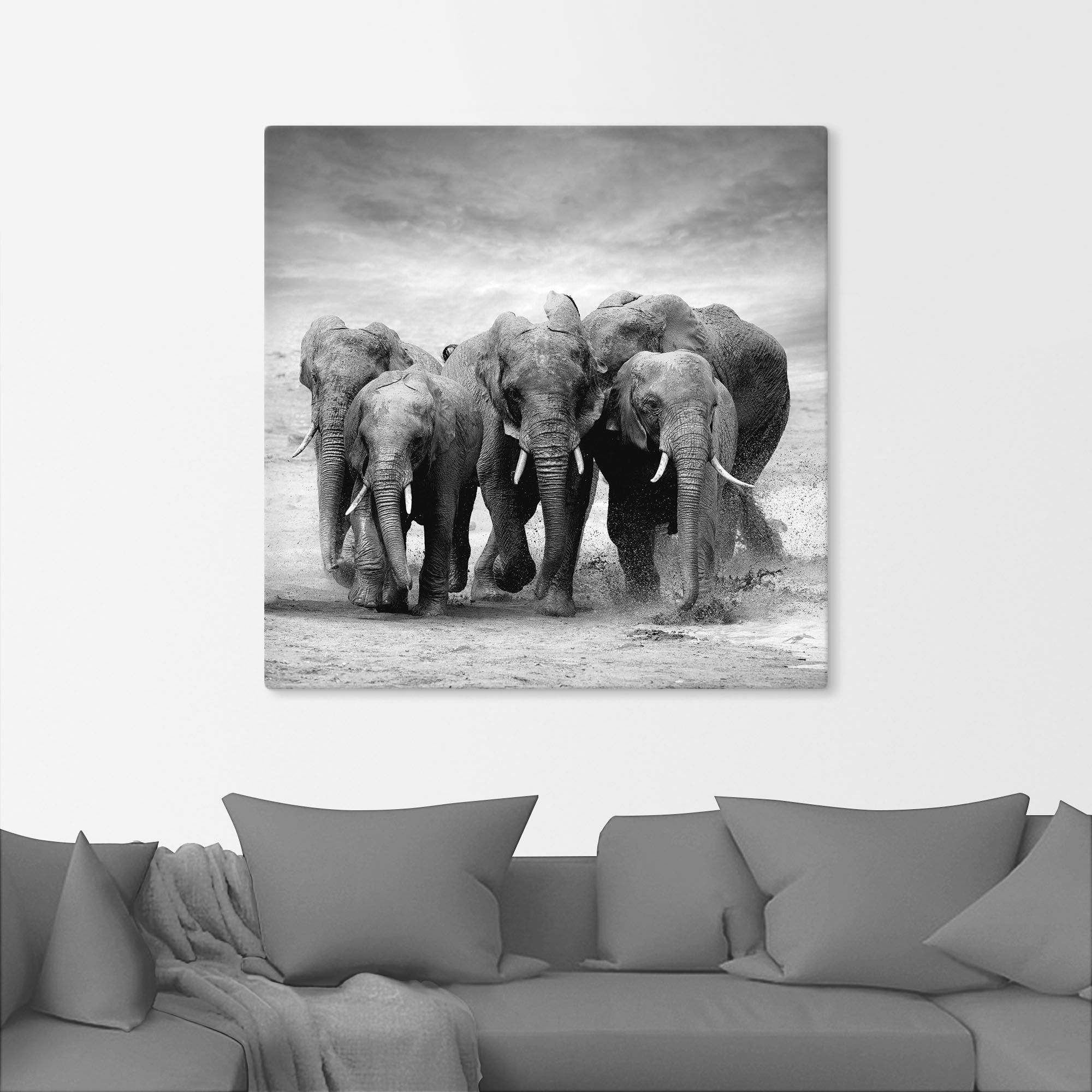 Artland Wandbild »Elefanten«, Wildtiere, (1 St.), als Leinwandbild, Poster, Wandaufkleber in verschied. Größen