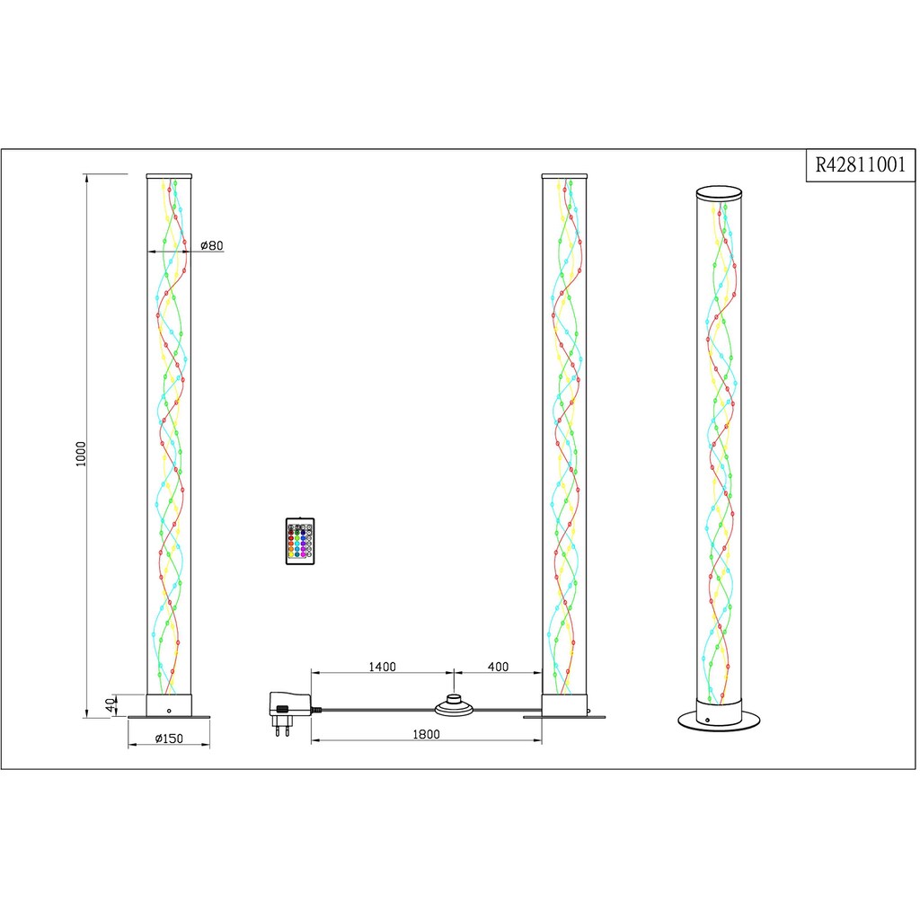 TRIO Leuchten LED Stehlampe »RICO«, 1 flammig-flammig