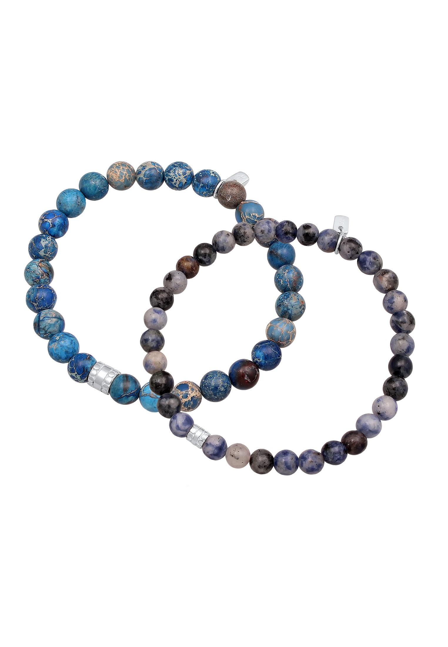 Kuzzoi Armkette »Armband Set aus Achat Edelstein Perlen Beads in 925 Silber«