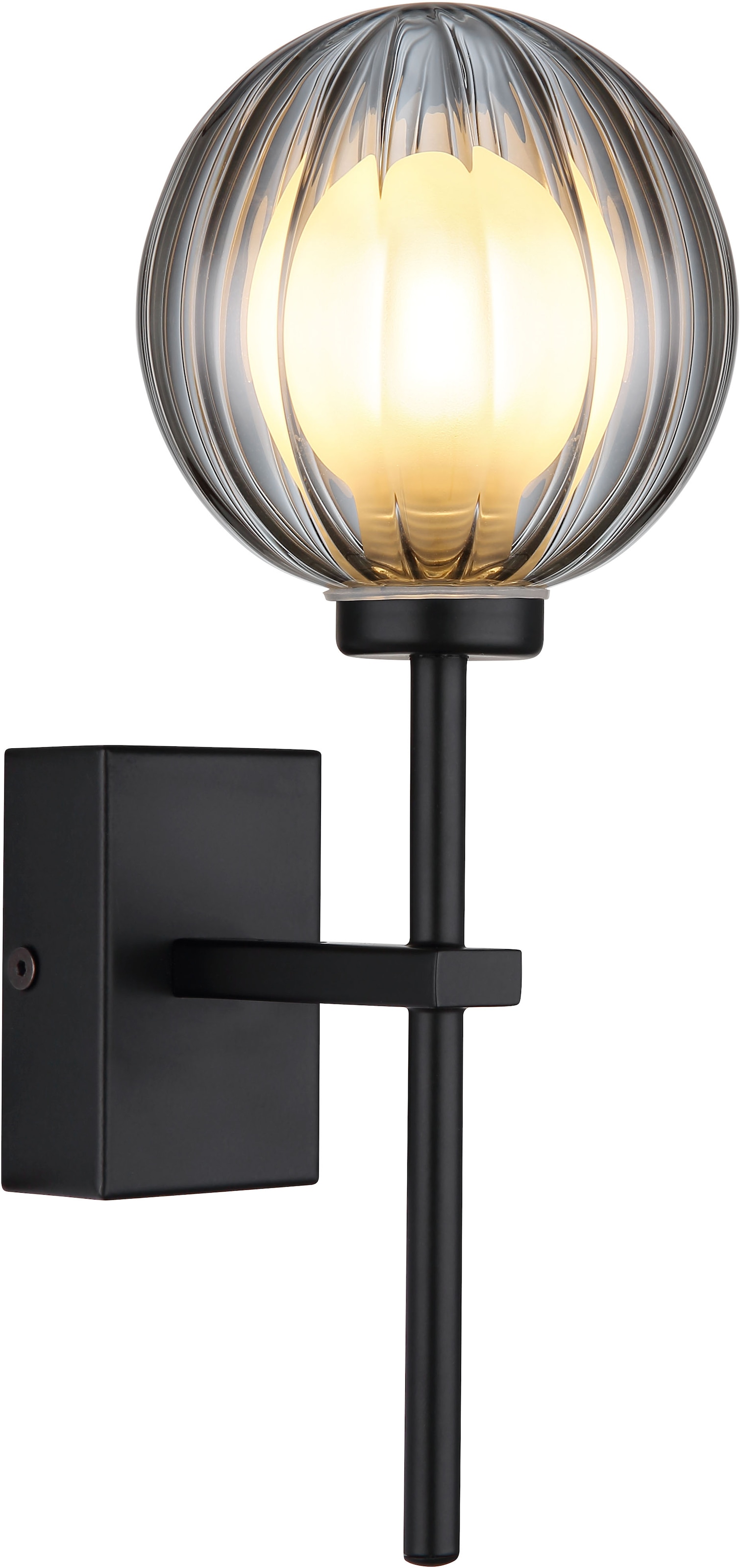GLOBO LIGHTING Wandleuchte »ANDER«, Leuchtmittel G9 | ohne Leuchtmittel, Wandlampe/Spot/Glas rauchfarben/Wohnzimmer/Flur/3000K/IP44/Kugel