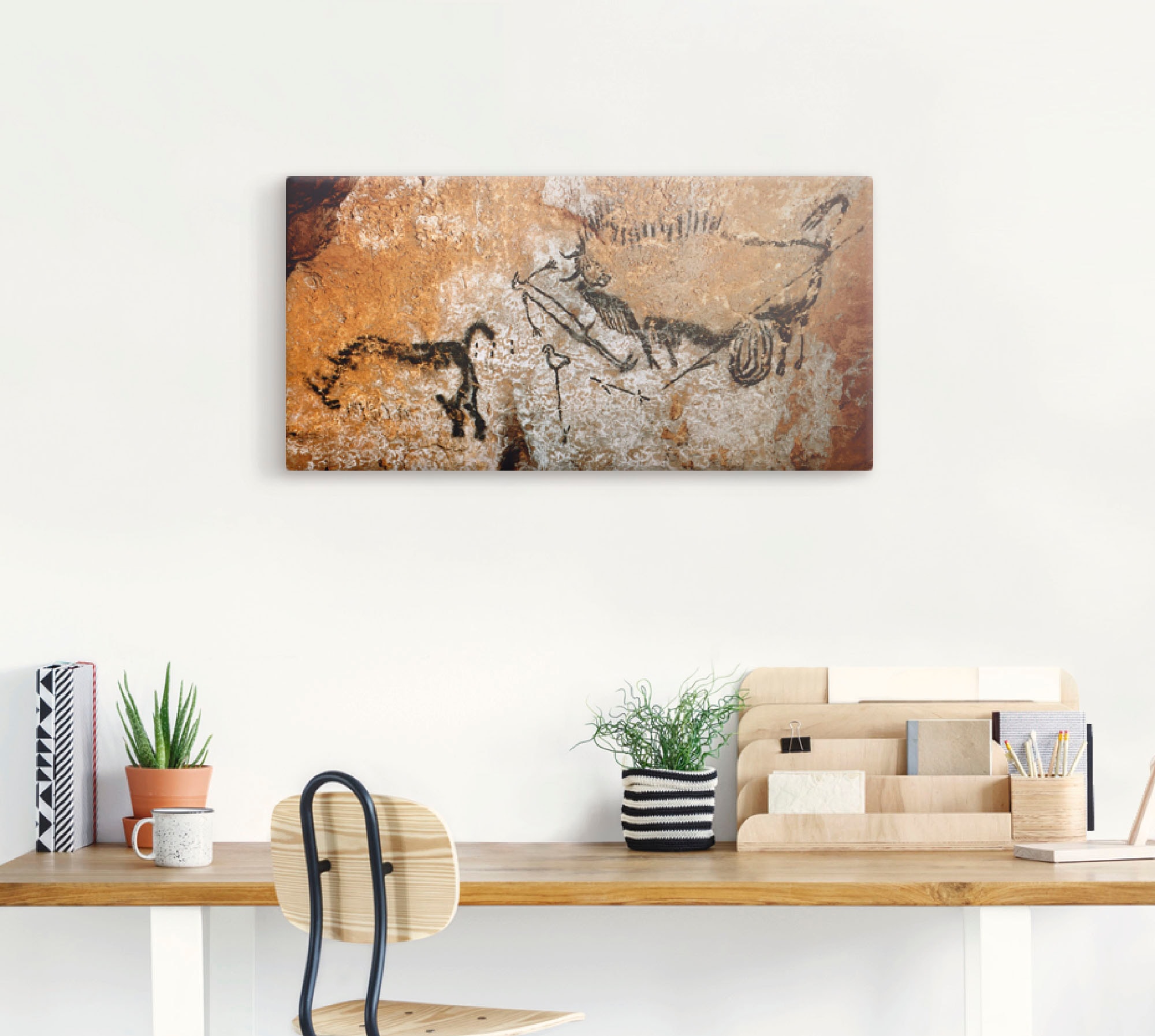 Artland Leinwandbild »Höhle von Lascaux 17000 v Chr«, Wildtiere, (1 St.), auf Keilrahmen gespannt