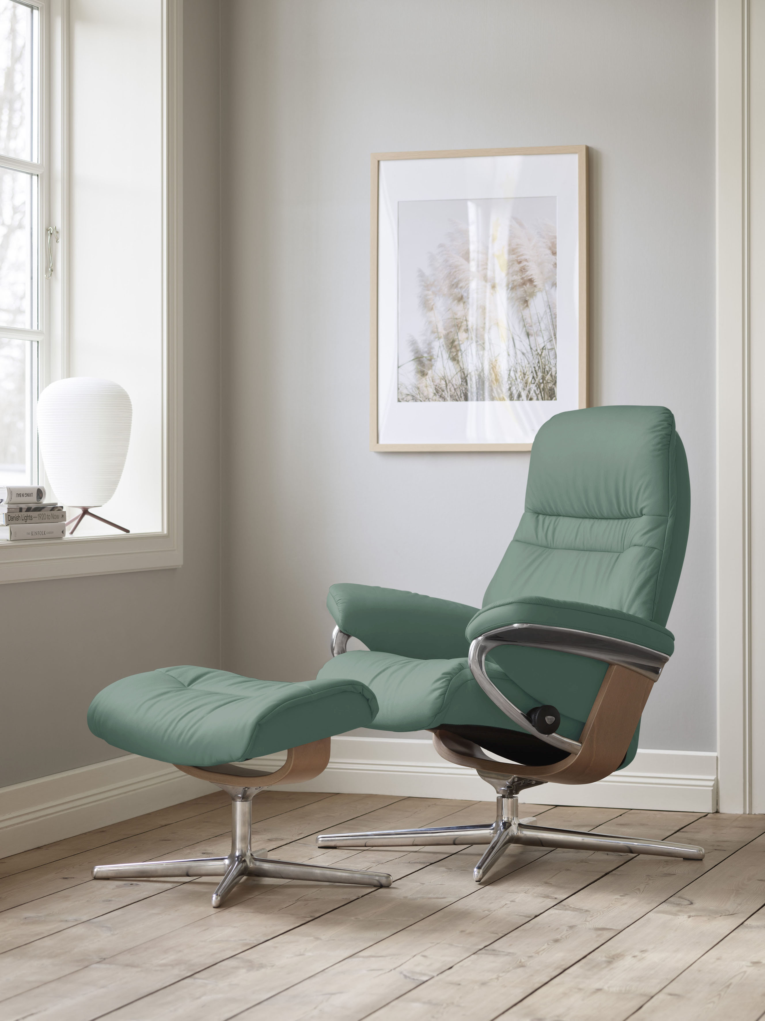 Stressless Relaxsessel "Sunrise" mit Cross Base, Größe S, M & L, Holzakzent Eiche