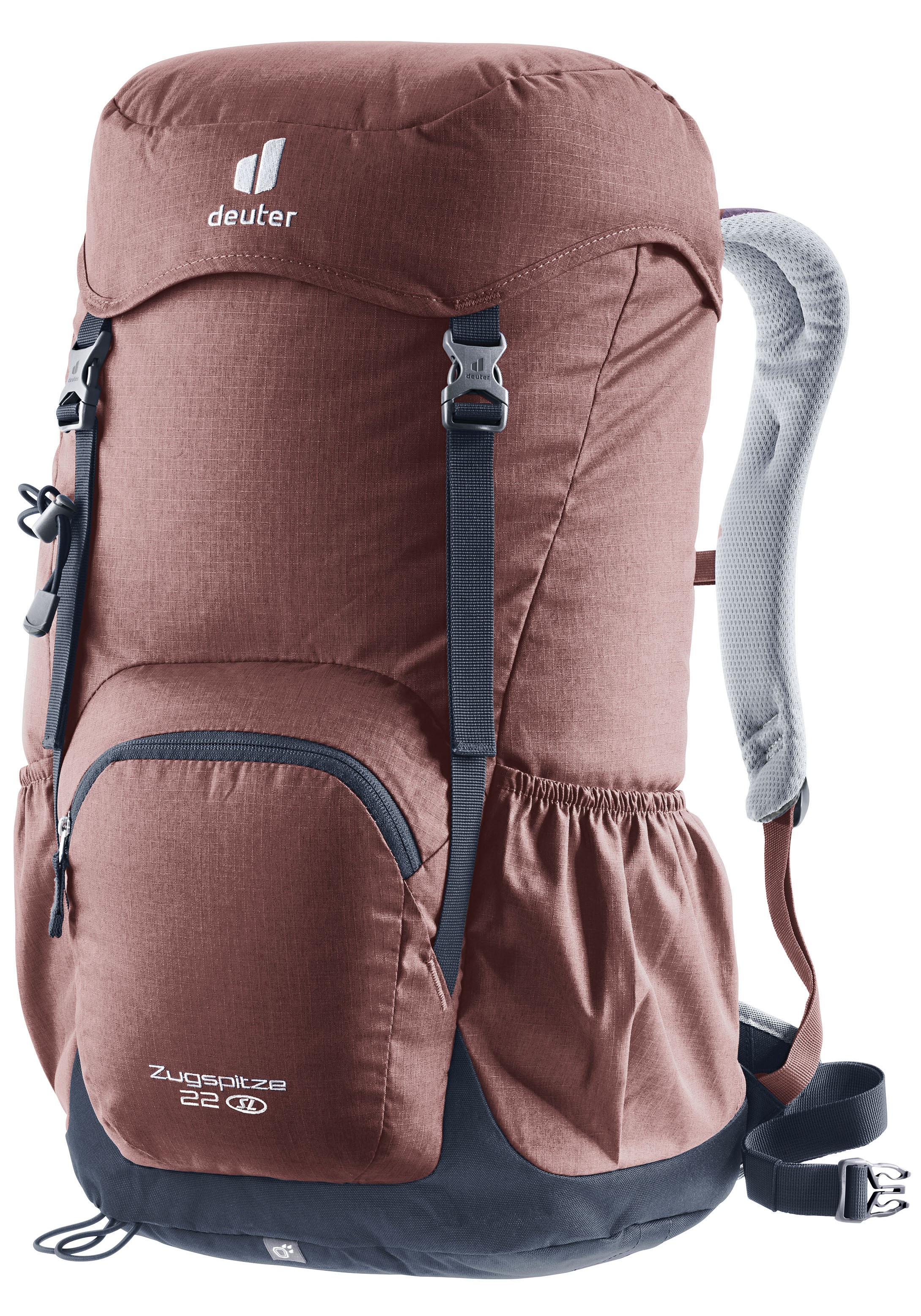 Wanderrucksack DEUTER "ZUGSPITZE 22 L", rot (caspia, ink), Rucksäcke, B/H/T: 34cm x 52cm x 22cm, Web, Polyester, unifarben, für ausgedehnte Touren, mit 22 Liter Volumen, mit Regenhülle, B:34cm H:52cm T:22cm