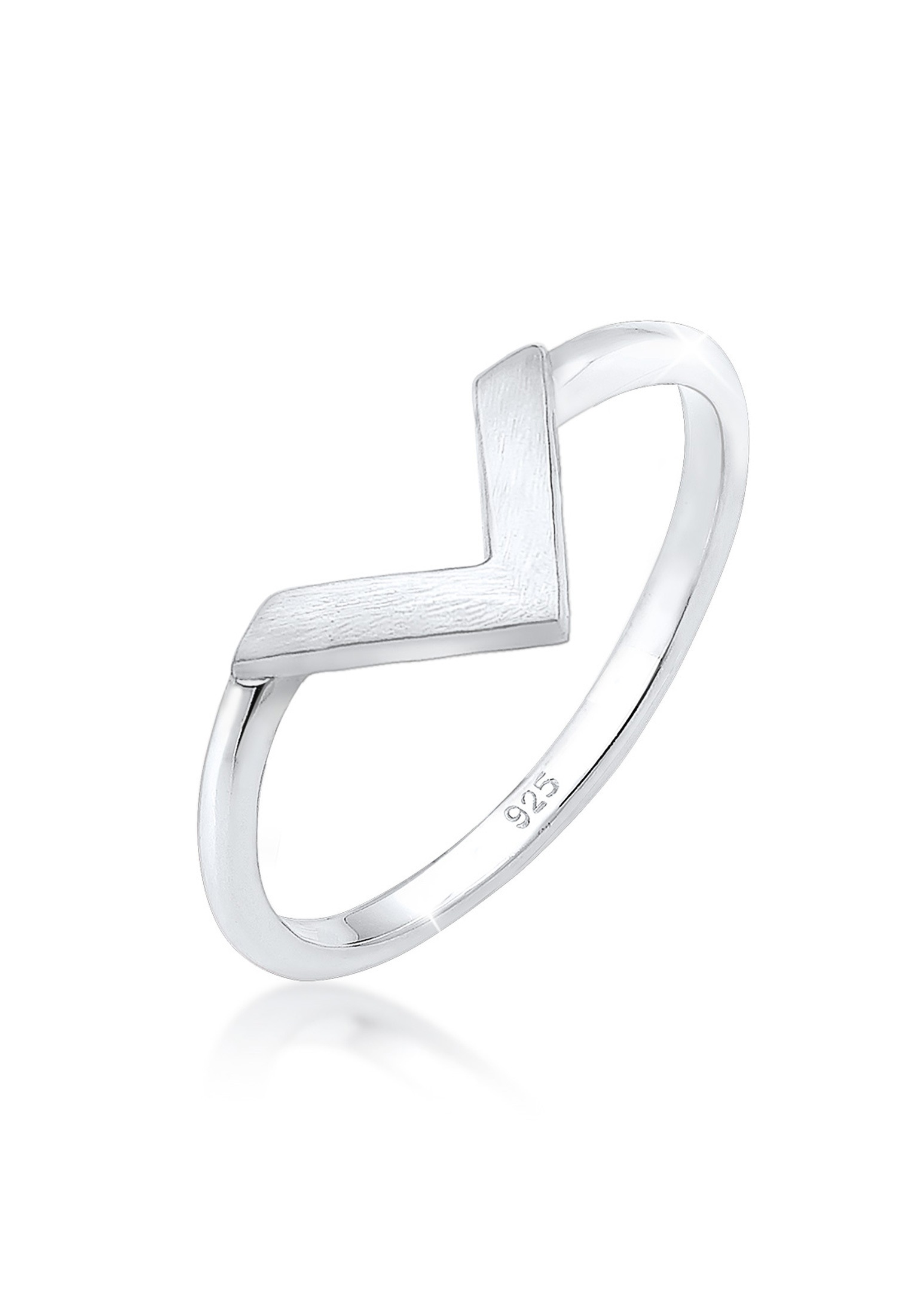 Elli Fingerring »V-Form Matt Basic 925 Silber«