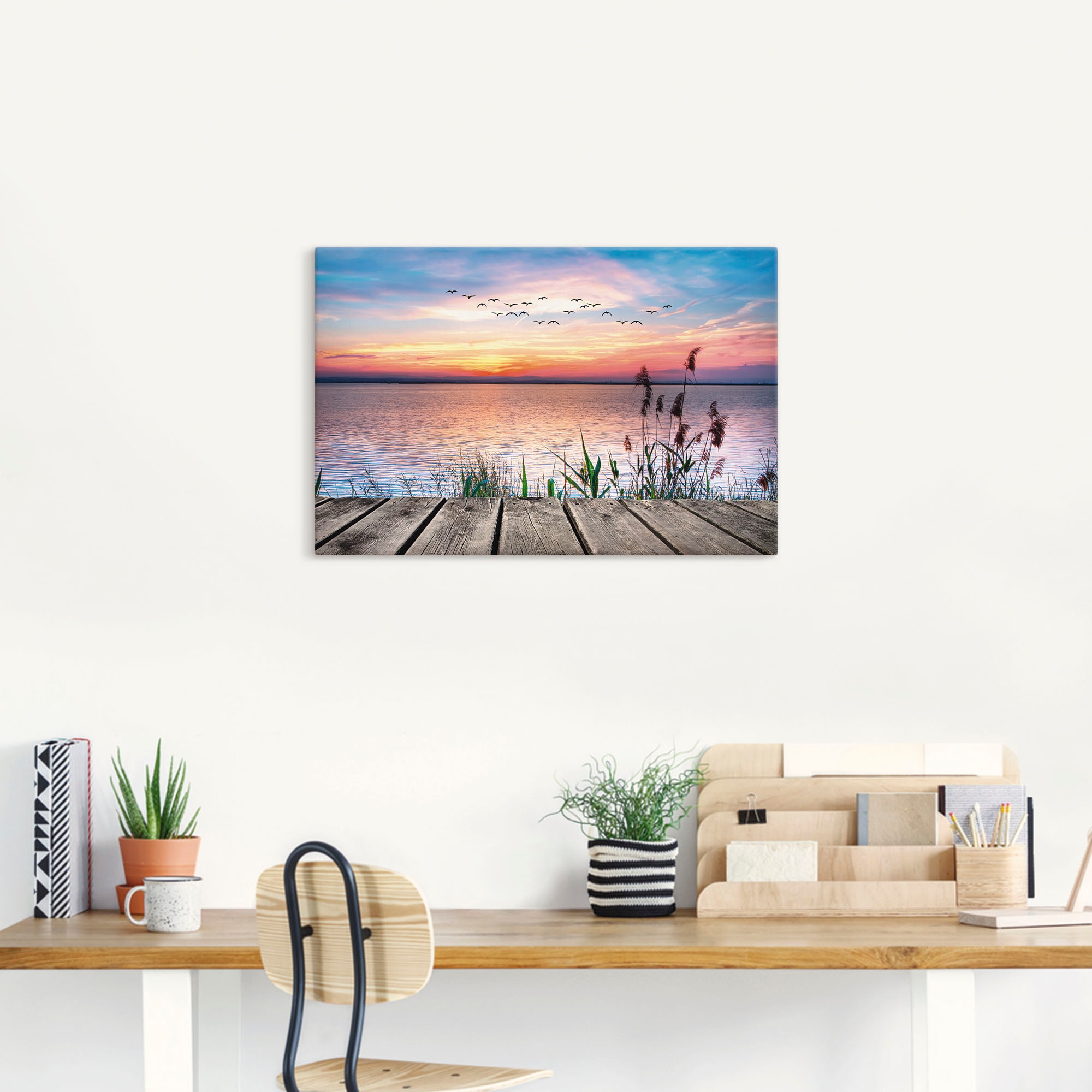 Artland Wandbild »Der See in den Farben der Wolken«, Gewässer, (1 St.), als Alubild, Outdoorbild, Leinwandbild, Poster, Wandaufkleber