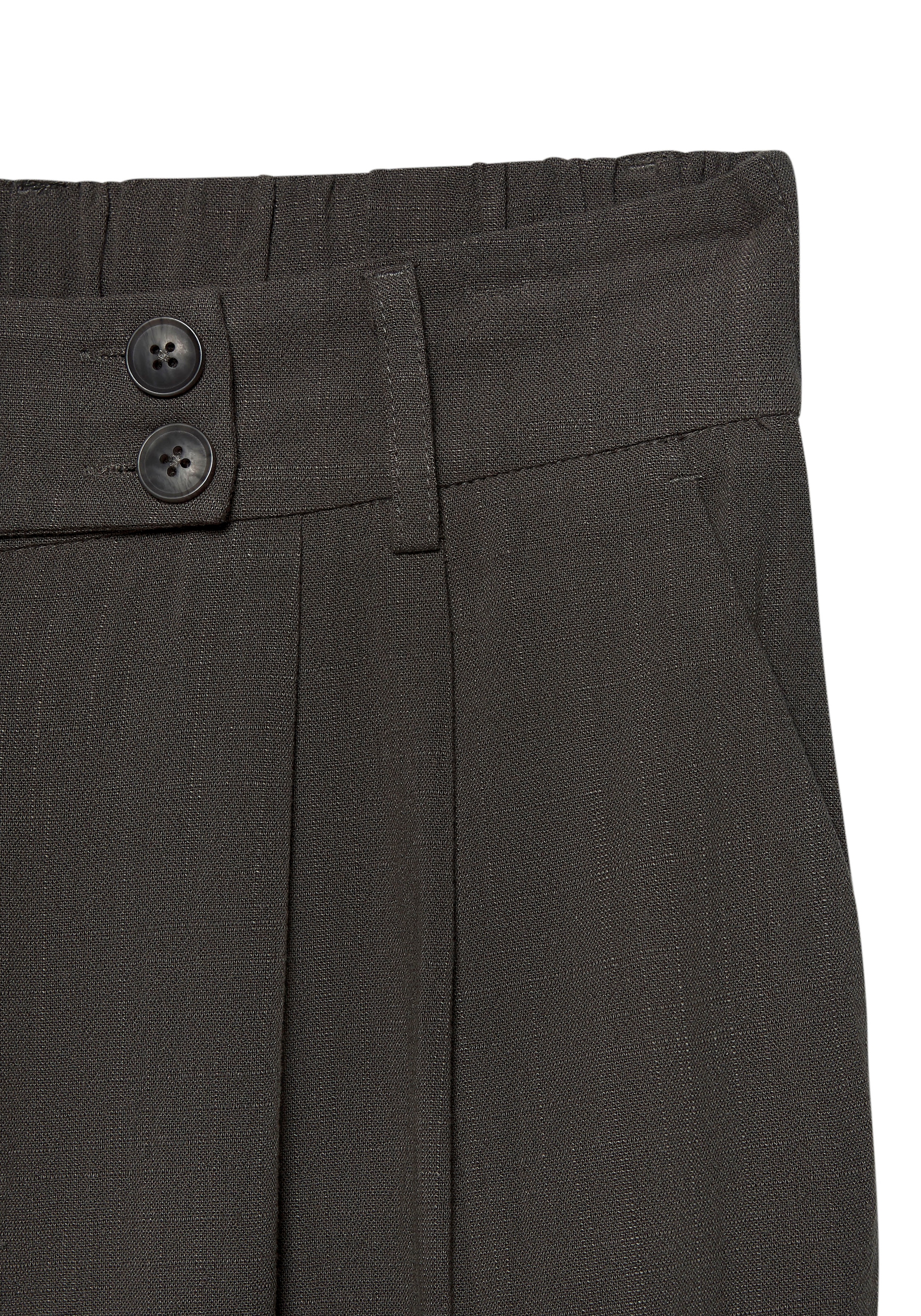 LASCANA Bundfaltenhose, mit Taschen und Knopfdetail, weites Bein, Leinenhose, Sommerhose