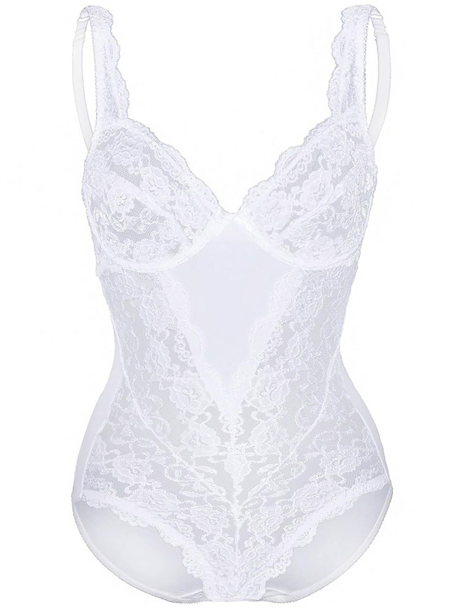 SASSA Damen Body "Body CLASSIC LACE", Gr. 90, weiß, Spitze, Obermaterial: 90% Polyamid PA. 10% Elasthan EL., Bodys