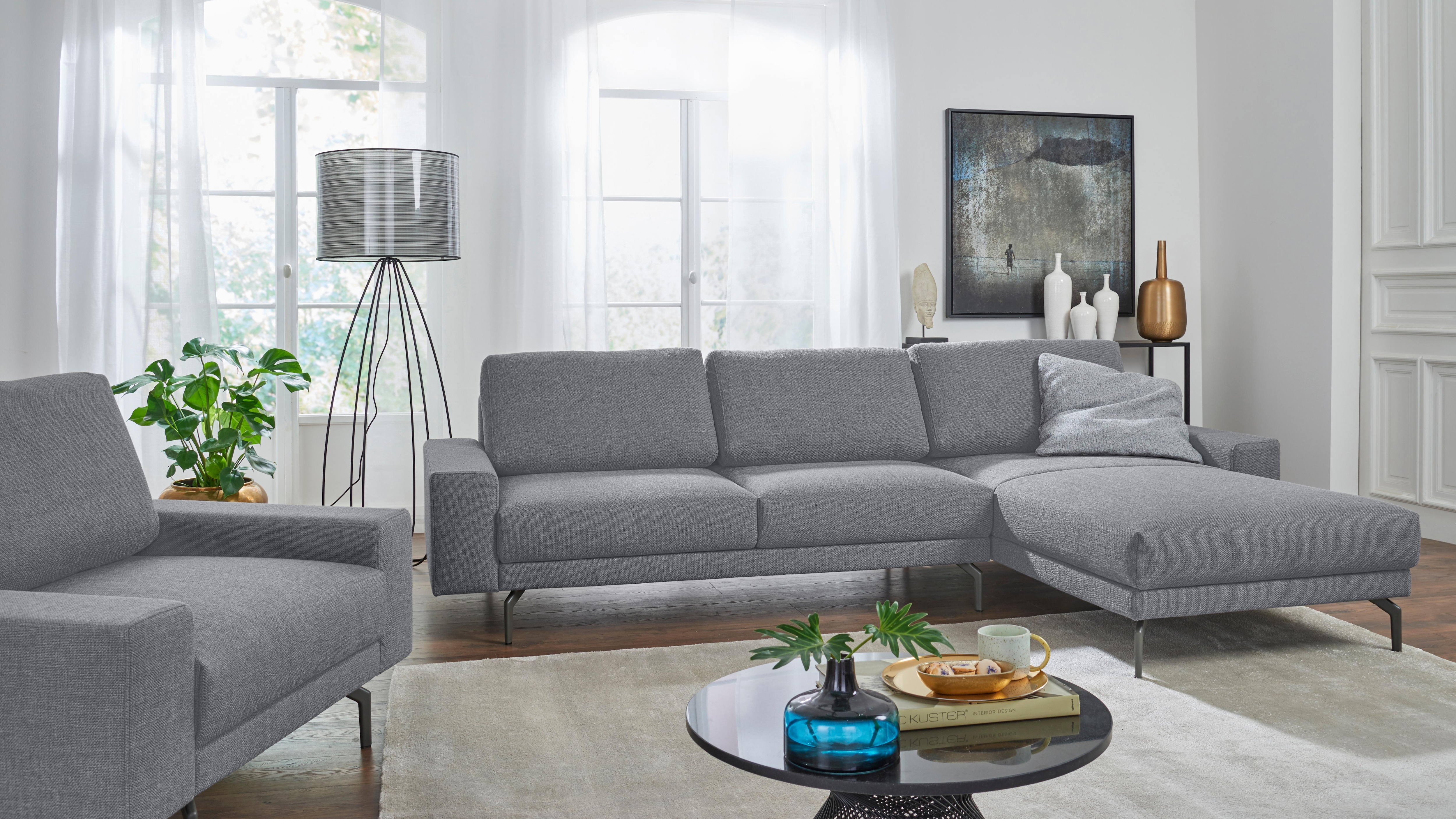 Creation BY ROLF BENZ Ecksofa "CR.450, Designecksofa, Polsterecke, Breite 294cm, L-Form" Armlehne breit und niedrig, Alugussfüße in umbragrau, Breite 294 cm