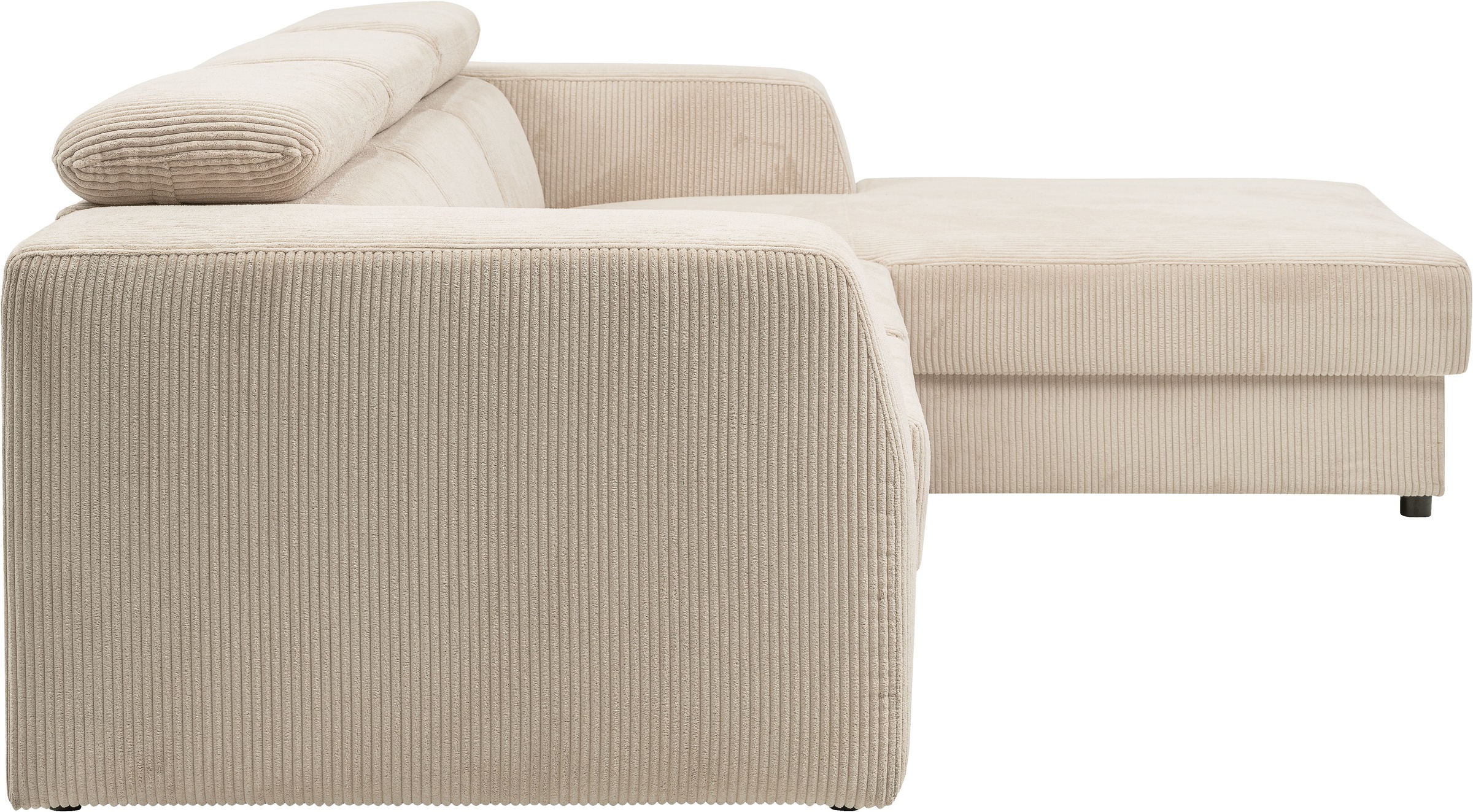 WERK2 Ecksofa »Cherry, modernes Sofa mit Komfortfunktionen, Breite 270cm, L-Form,«, bequem, mit verstellbaren Kopfteilen, Schlaffunktion und Bettkasten