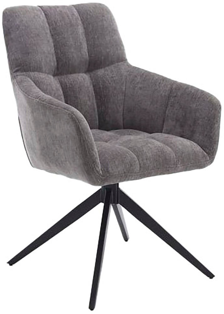 Drehstuhl HOME AFFAIRE "Nizza", grau (grau, schwarz, grau), B:61cm H:90cm T:66cm, Stühle, Drehstuhl, Hochwertiger Stoff und robuster Metallfuß