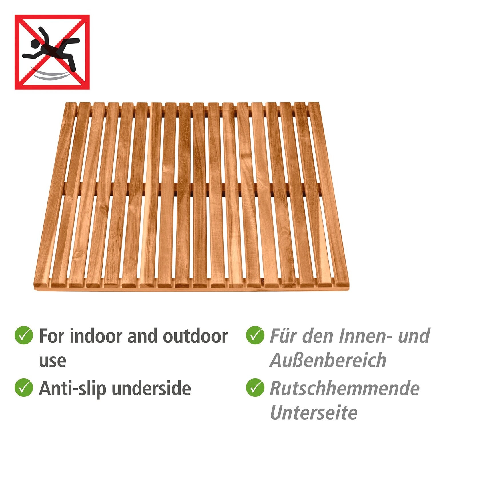 WENKO Saunabodenrost »Acacia« Höhe 25 mm Baderost aus Akazienholz für innen & außen
