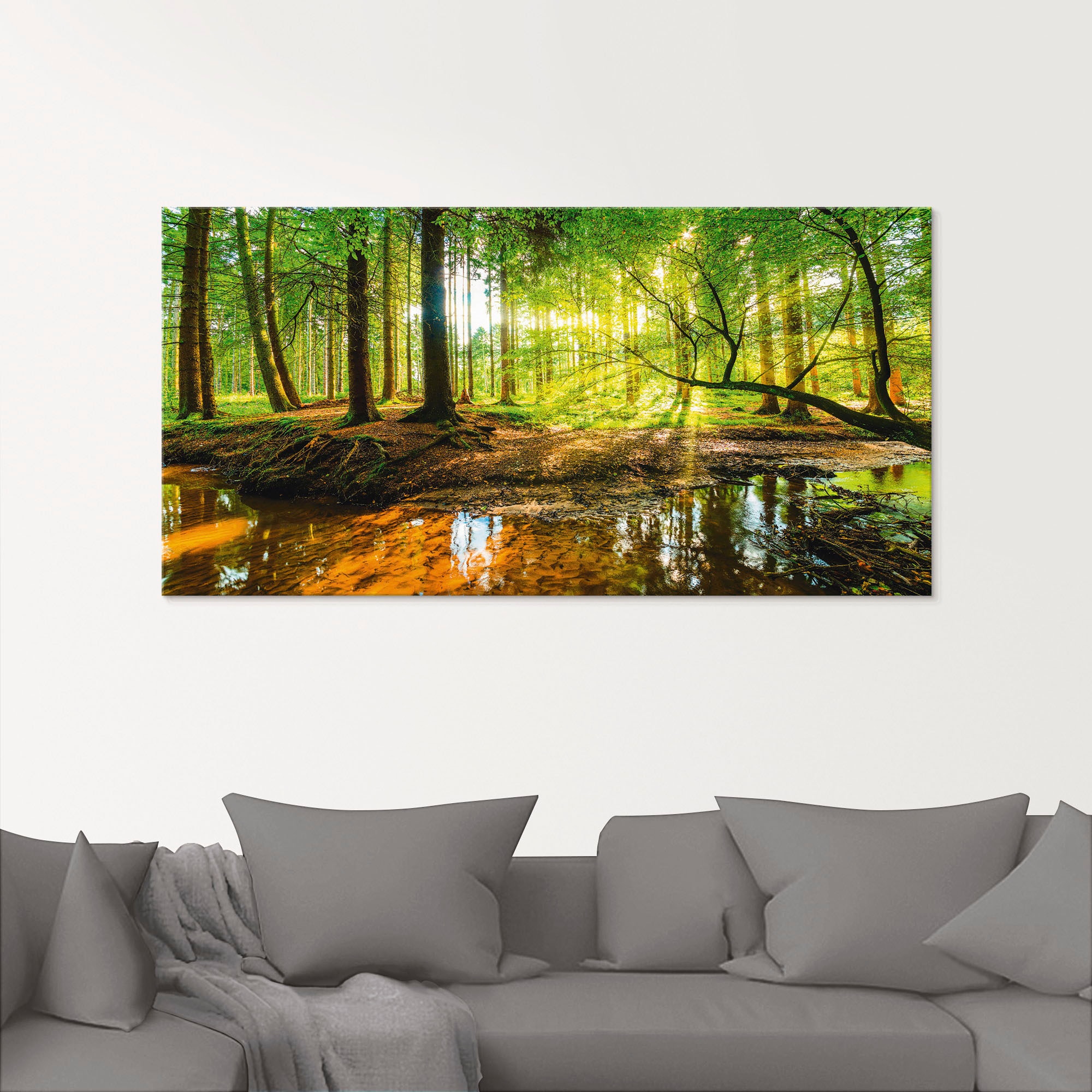 Artland Glasbild "Wald mit Bach" Wald 1 Stk. tlg. in verschiedenen Größen günstig online kaufen