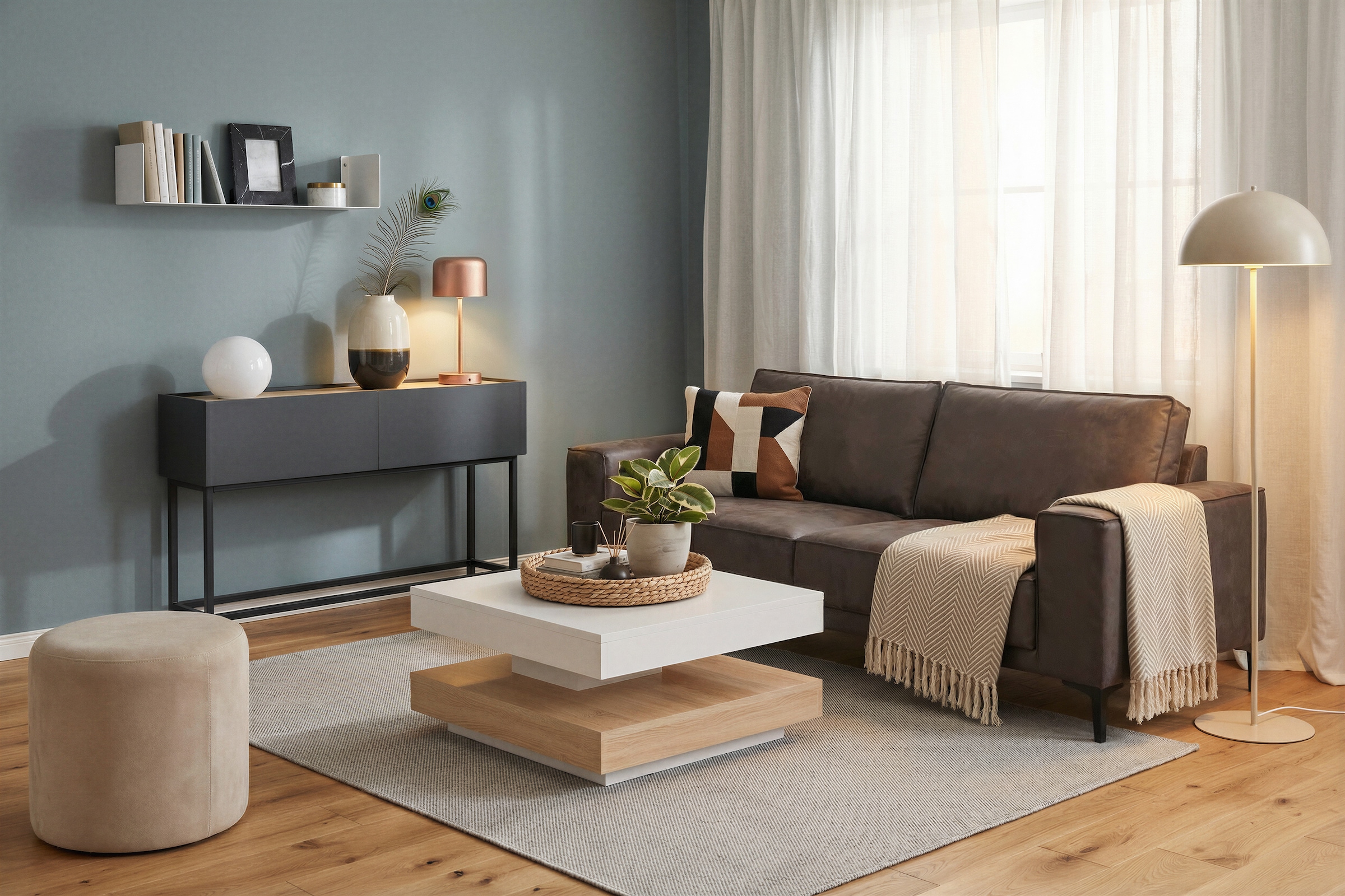 OTTO home 3-Sitzer »OLAND Luxus-Microfaser, Sofa, B: 224 cm, Skandi-Design« Struktur, Flachgewebe, Luxus-Microfaser, Boucle