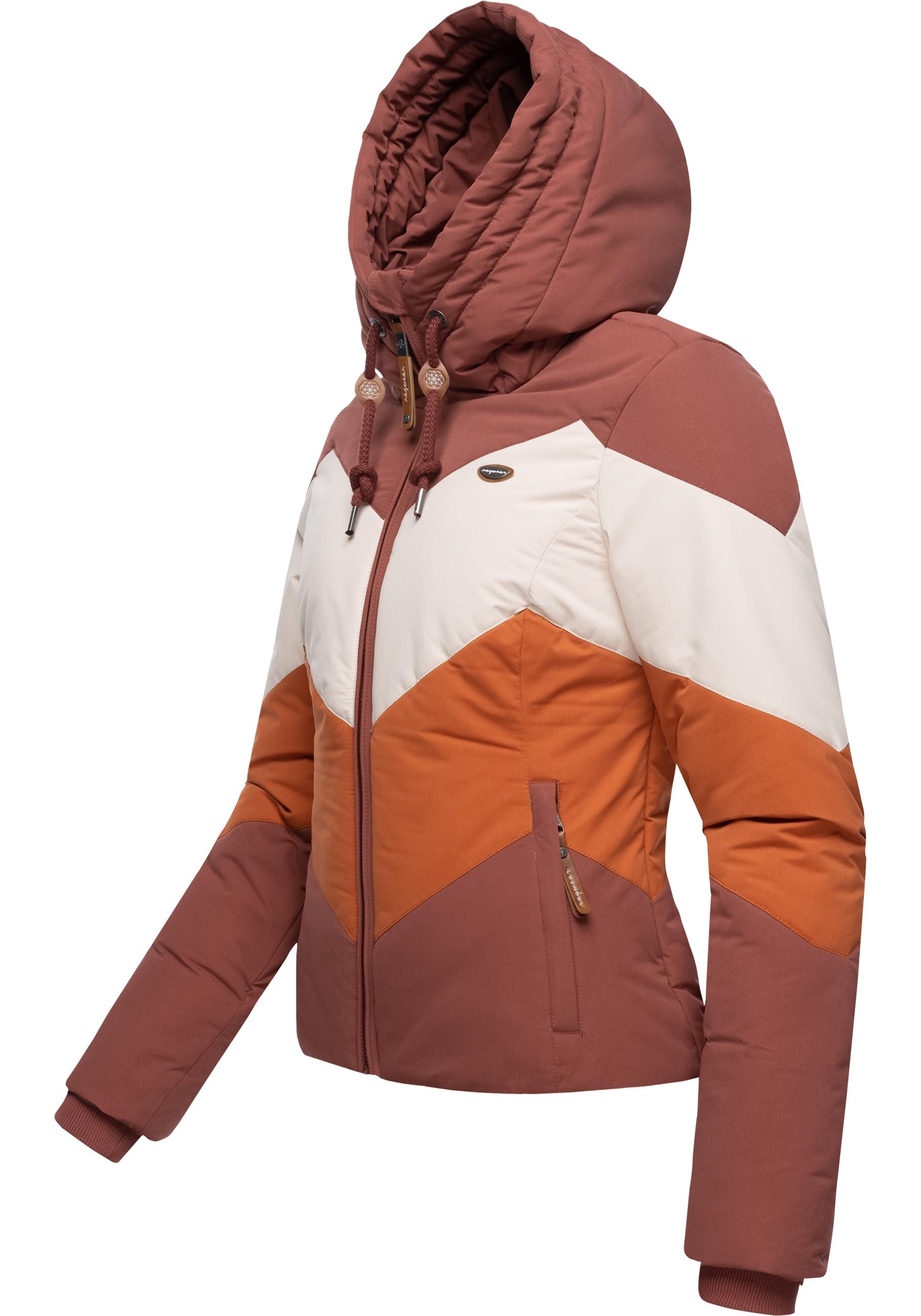 Ragwear Anorak »Novva Block«, mit Kapuze, stylische Winterjacke mit V-Steppung und Kapuze