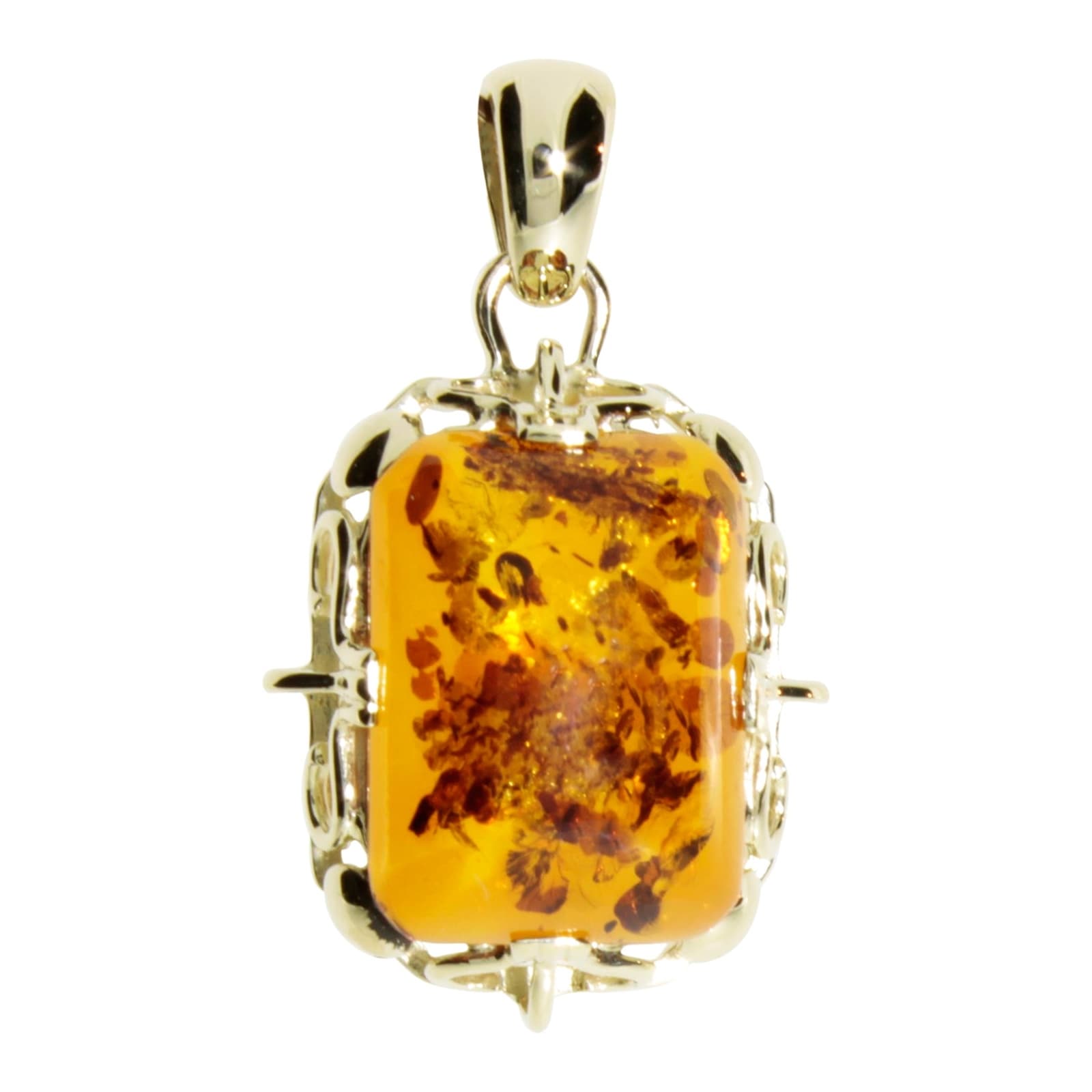 Kettenanhänger OSTSEE-SCHMUCK "- Herta - Silber 925/000, vergoldet - Bernstein" Gr. 28, gold (goldfarben, gelb), Schmuckanhänger, Damen, Silber 925 (Sterlingsilber), Kettenanhänger 4