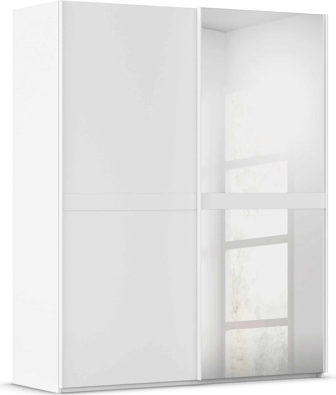 rauch 1100000002199 "Kleiderschrank Schrank Garderobe Schlafzimmerschrank SCALE-LINE" edle Optik mit Bauchbinde in Korpusfarbe mit Spiegel MADE IN GERMANY