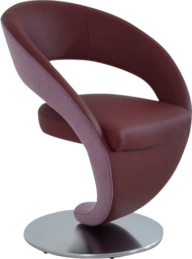 K+W Komfort & Wohnen Esszimmerstuhl "Wave, Drehstuhl" () Design-Drehstuhl, Drehteller in Metall edelstahloptik, Farbkombination